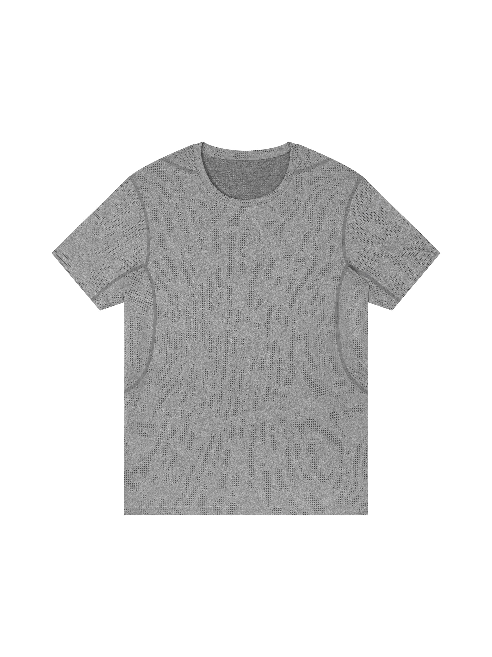 Men's Jacquard Slim Mesh T-Shirt – Breathable Performance Athletic Tee