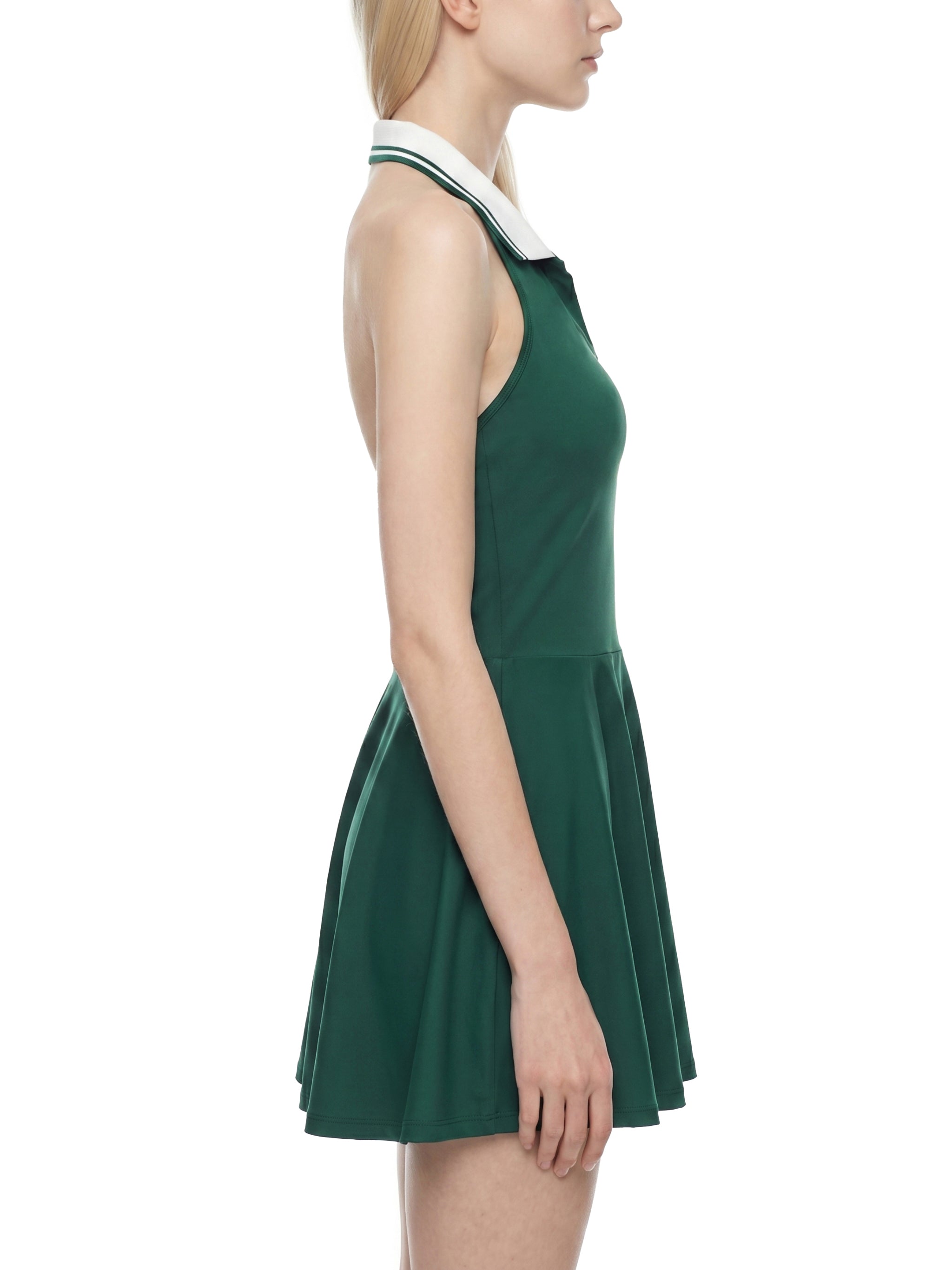 Women's Collared Halter A-Line Tennis Dress – Sleeveless Activewear Dress