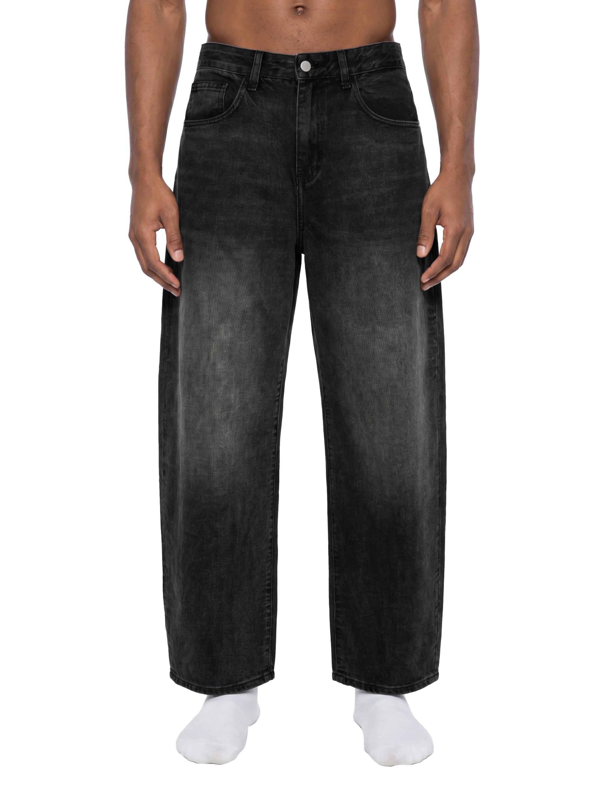 Men's Sunfade Vintage Wash Barrel Leg Jeans – Relaxed Fit Premium Denim Pants