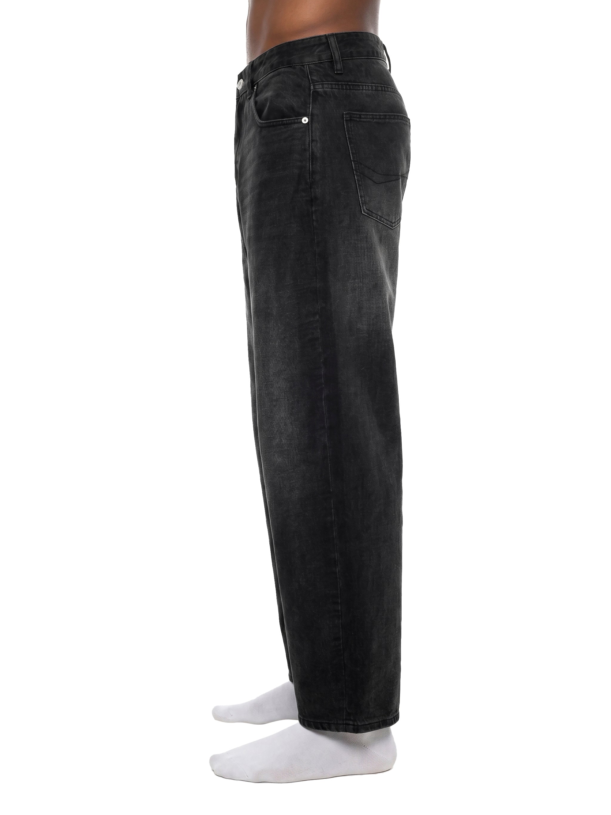 Men's Sunfade Vintage Wash Barrel Leg Jeans – Relaxed Fit Premium Denim Pants
