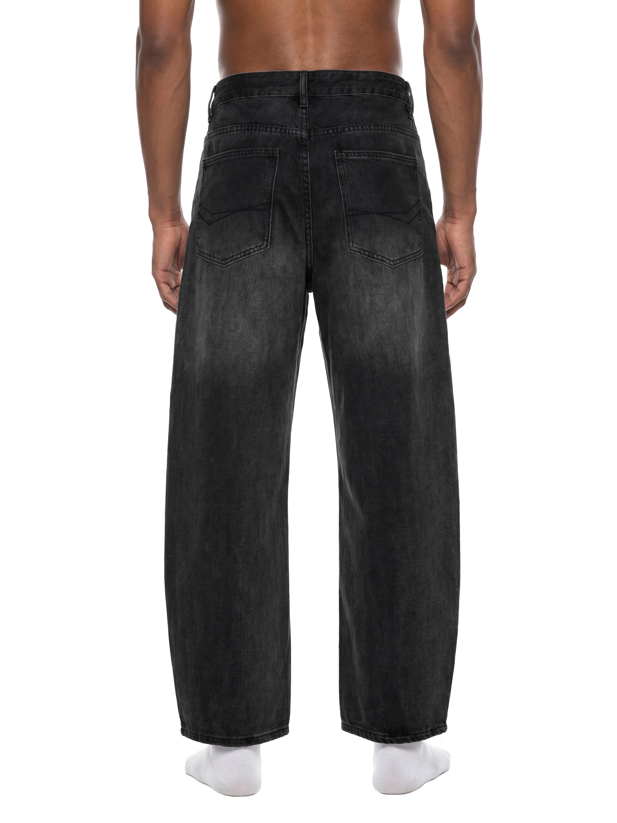 Men's Sunfade Vintage Wash Barrel Leg Jeans – Relaxed Fit Premium Denim Pants