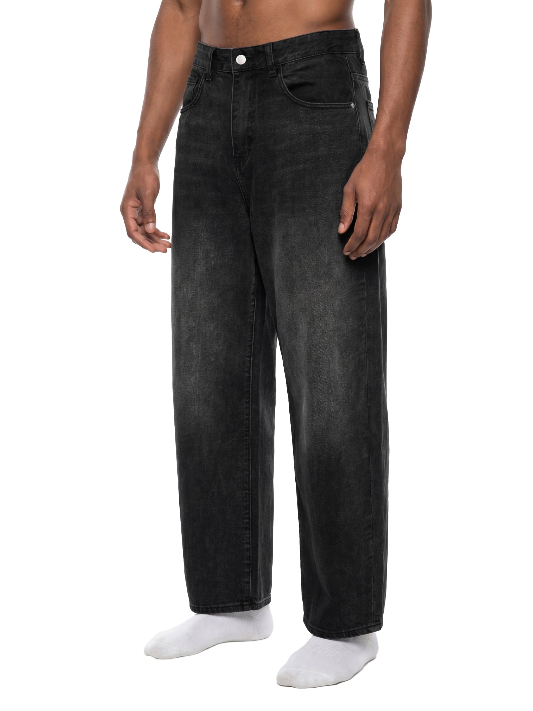 Men's Sunfade Vintage Wash Barrel Leg Jeans – Relaxed Fit Premium Denim Pants
