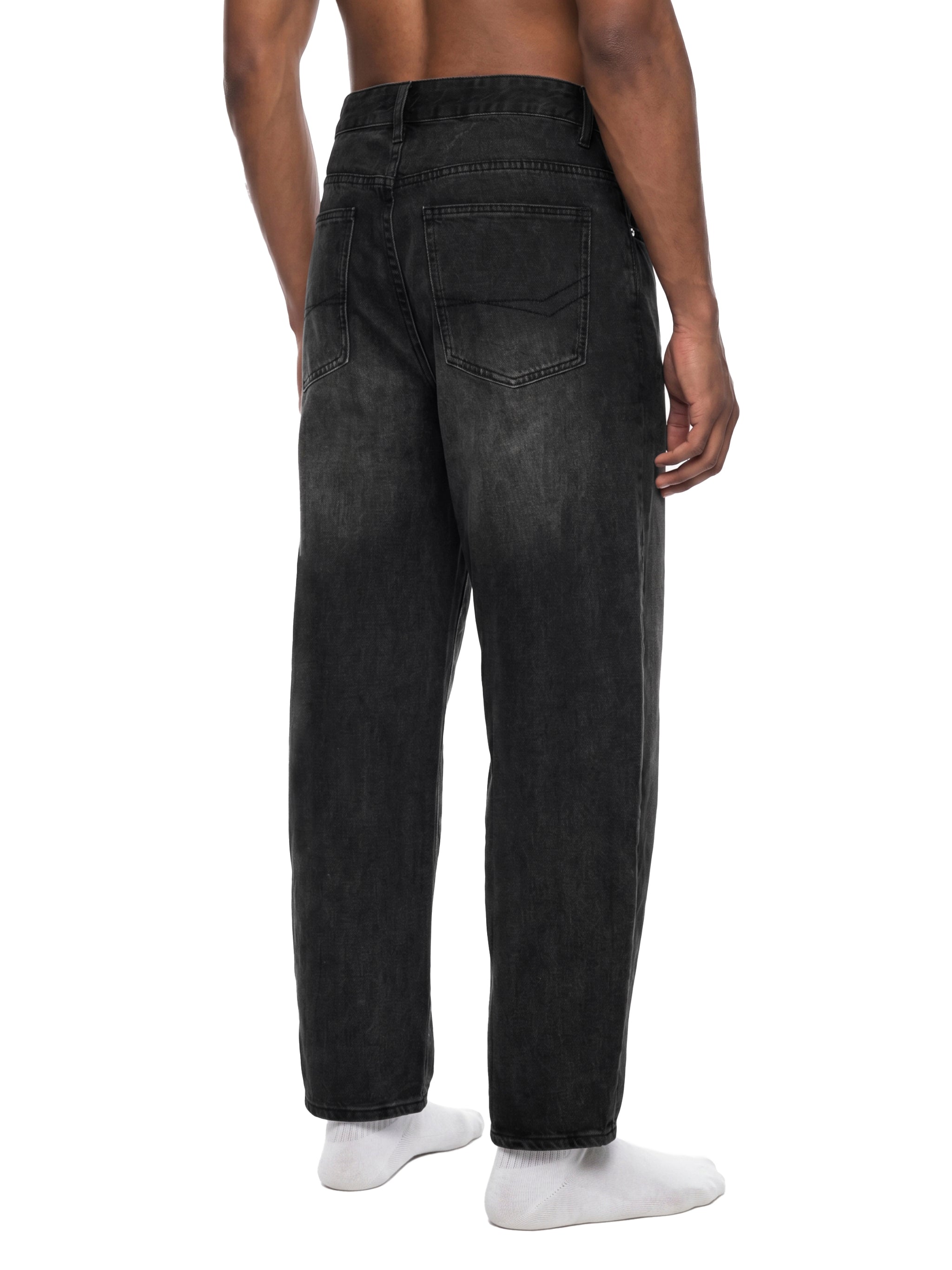 Men's Sunfade Vintage Wash Barrel Leg Jeans – Relaxed Fit Premium Denim Pants