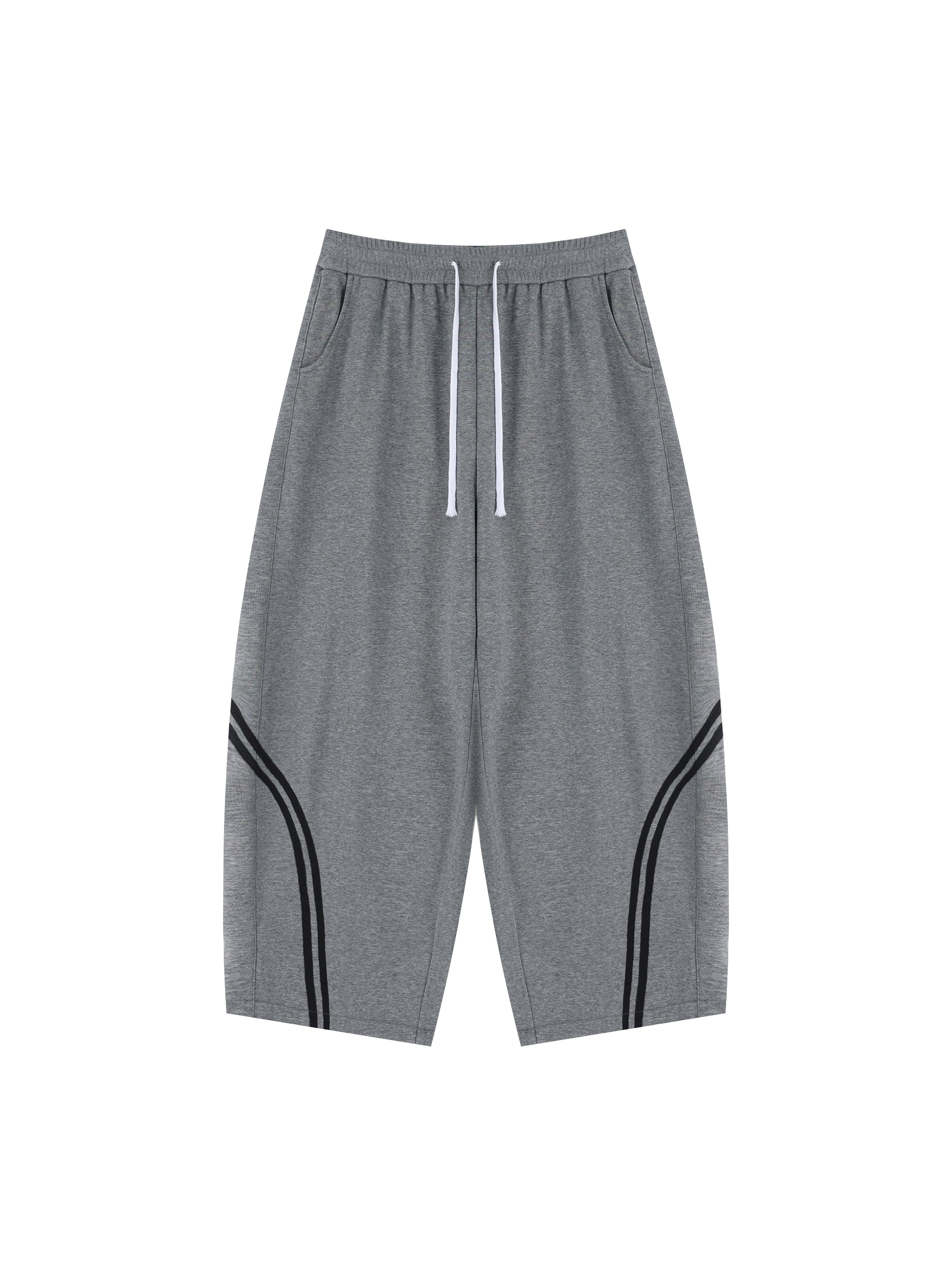 Unisex Wide Leg Piping Sweatpants – Oversized Relaxed Fit Streetwear Joggers