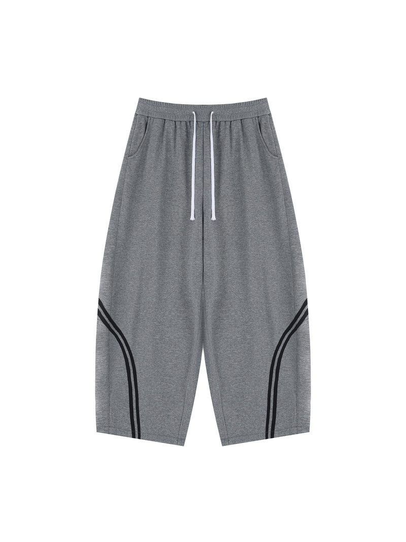 Unisex Wide Leg Piping Sweatpants – Oversized Relaxed Fit Streetwear Joggers