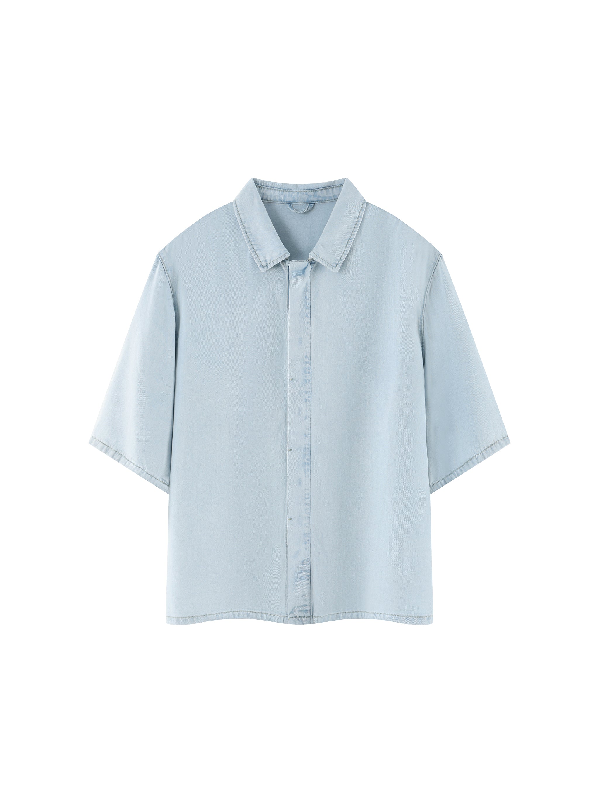 Unisex Vintage Wash Lyocell Drop Shoulder Shirt – Oversized Premium Button-Up