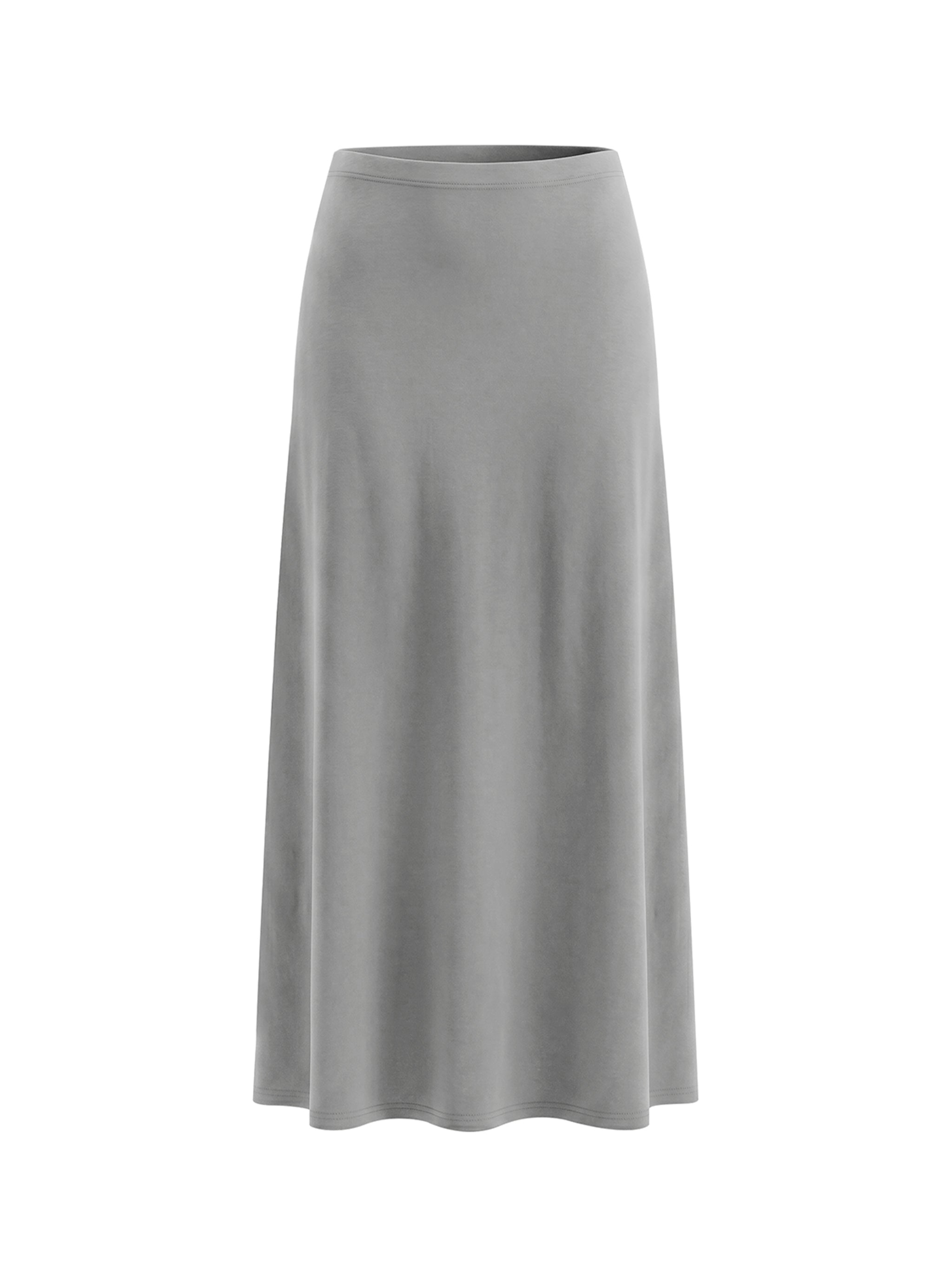 Women's Solid Color Knit Maxi Skirt – High-Waisted Stretch Casual Skirt