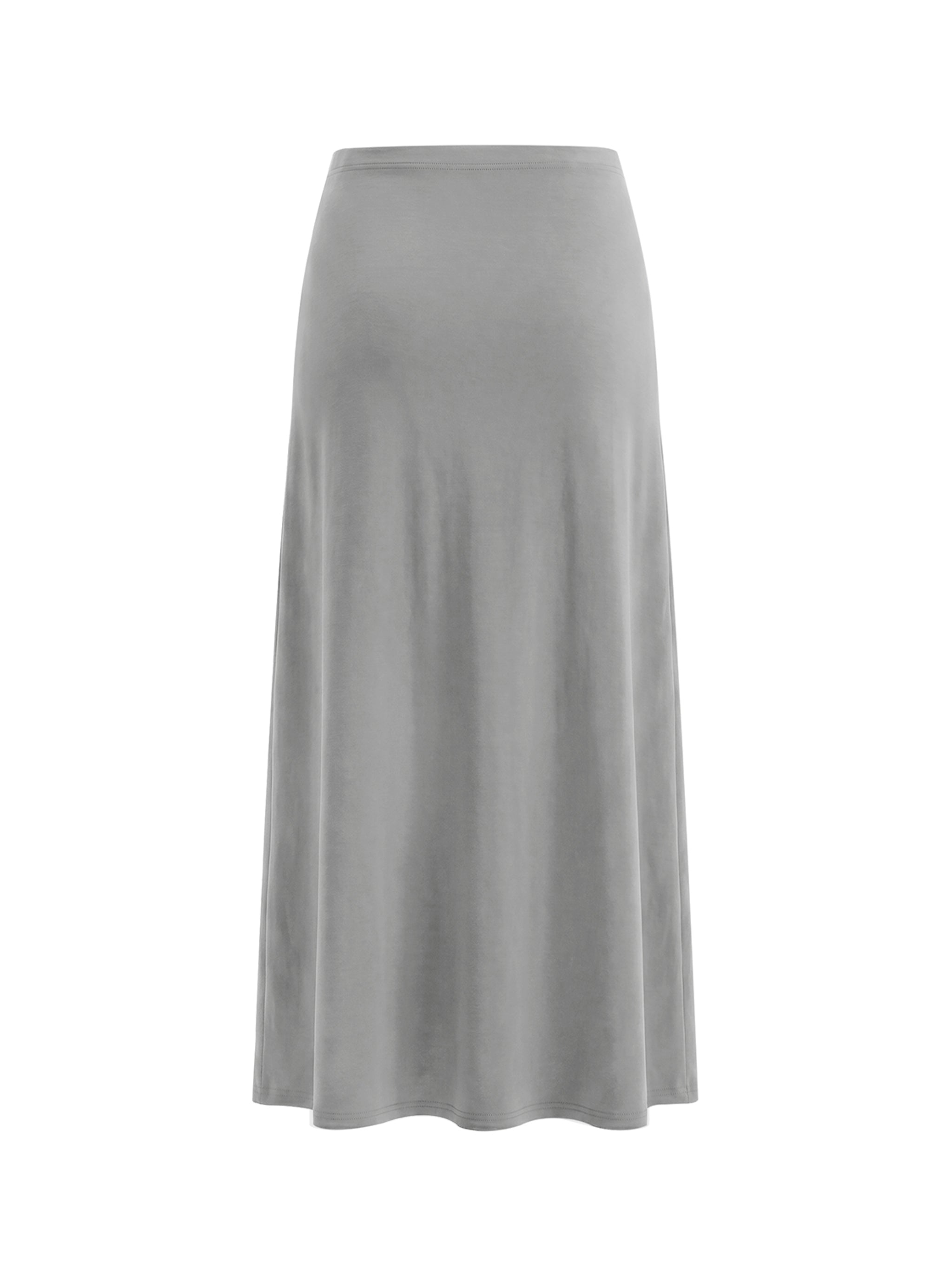 Women's Solid Color Knit Maxi Skirt – High-Waisted Stretch Casual Skirt