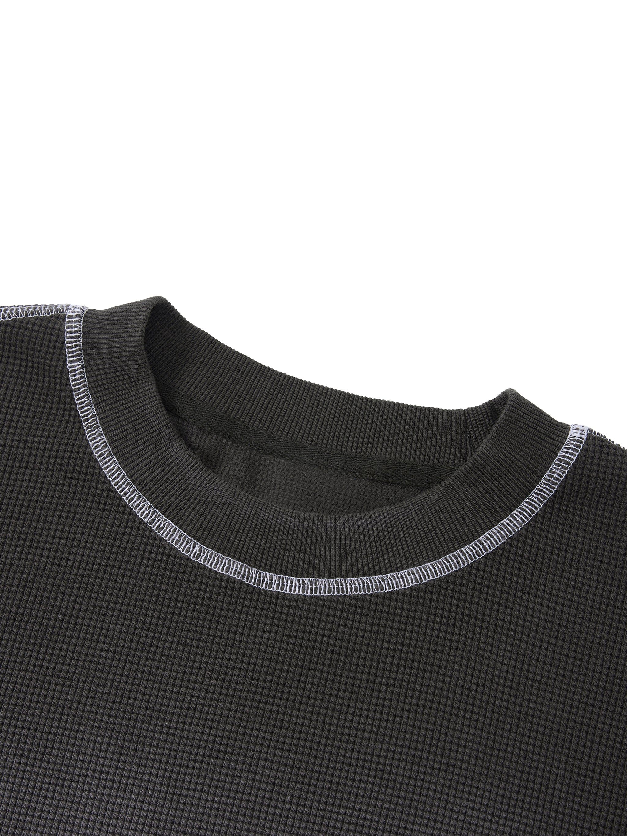 Unisex Vintage Sunfade Waffle Knit Boxy T-Shirt – Oversized Streetwear Tee