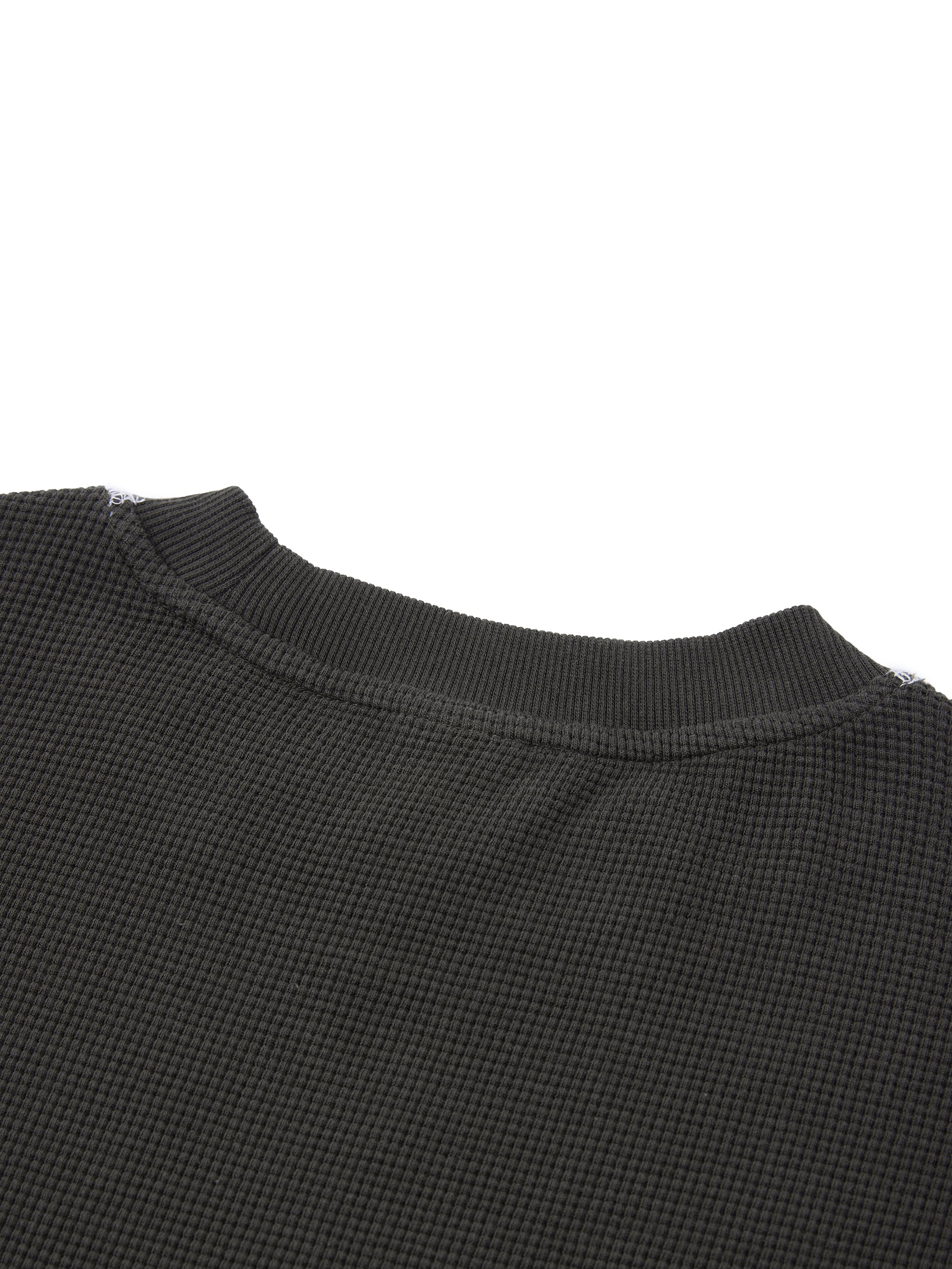 Unisex Vintage Sunfade Waffle Knit Boxy T-Shirt – Oversized Streetwear Tee