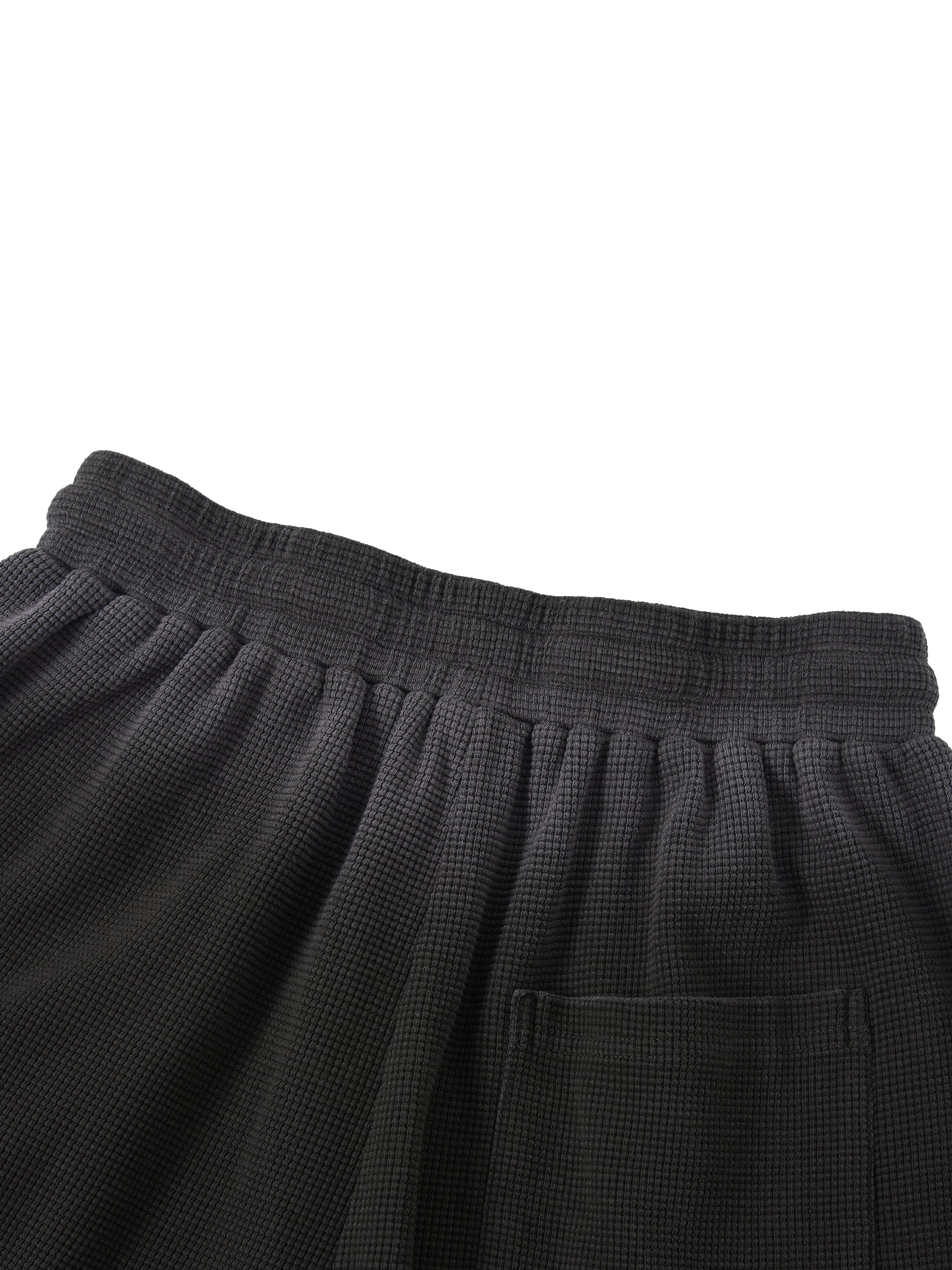 Unisex Vintage Sunfade Waffle Raw Hem Shorts – Oversized Streetwear Lounge Shorts