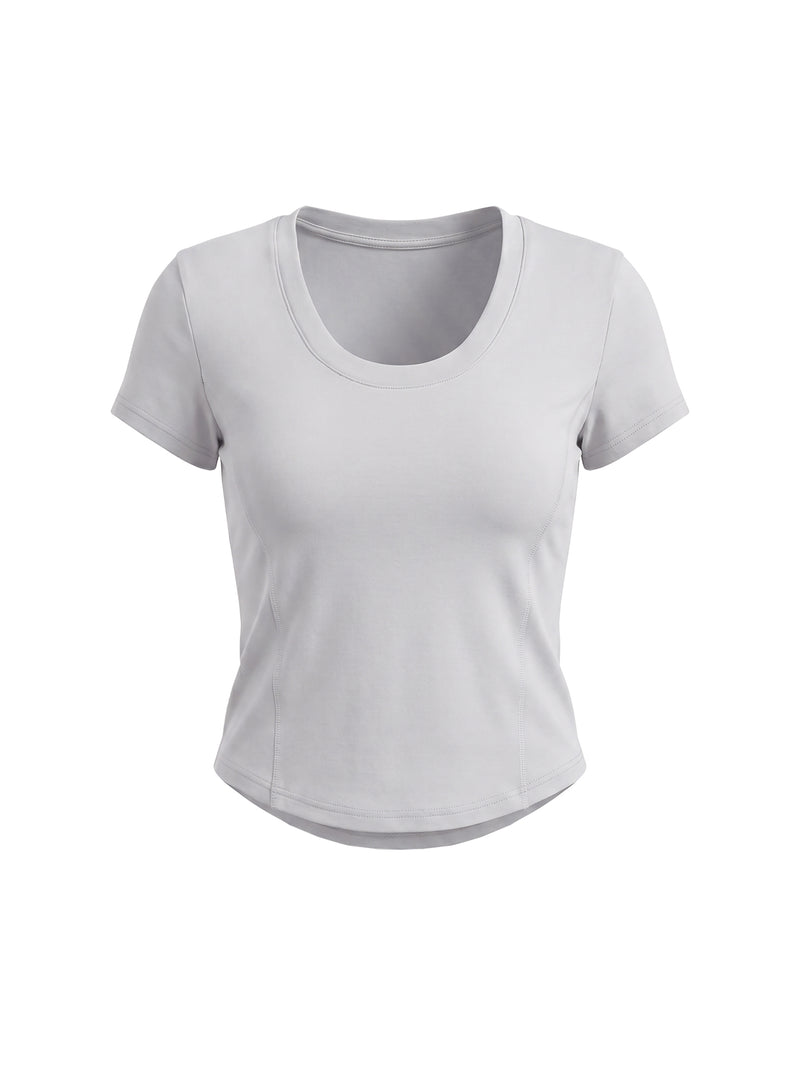 Women's Paneled Crop T-Shirt – Slim Fit Casual Streetwear Tee