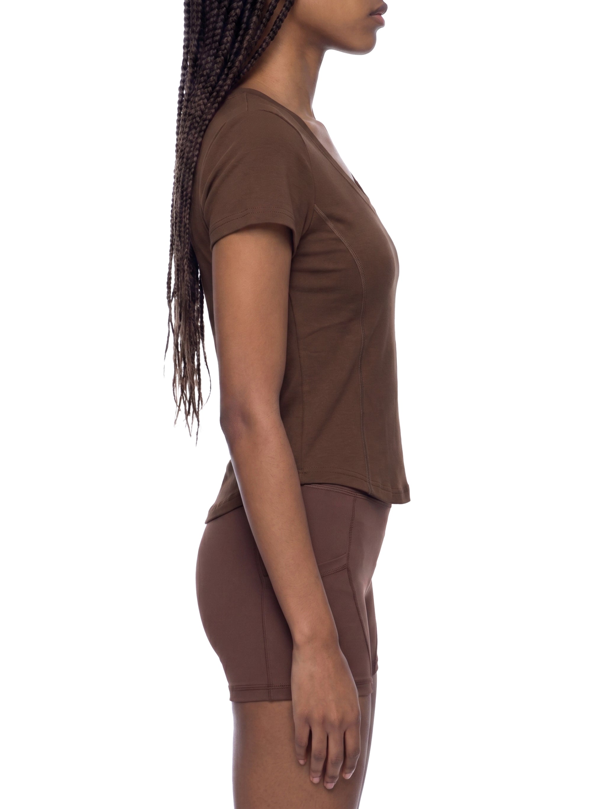 Women's Paneled Crop T-Shirt – Slim Fit Casual Streetwear Tee