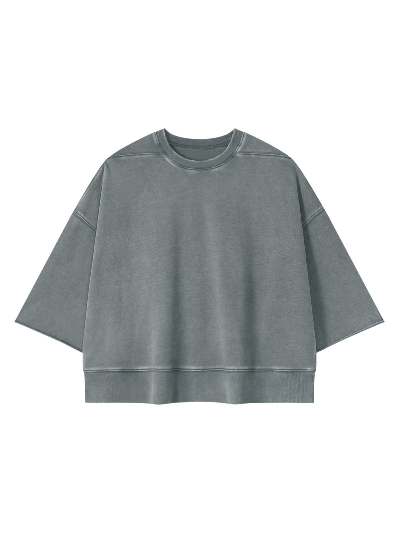 Unisex Mineral Wash Boxy Raw Edge T-Shirt – Premium Oversized Streetwear Tee