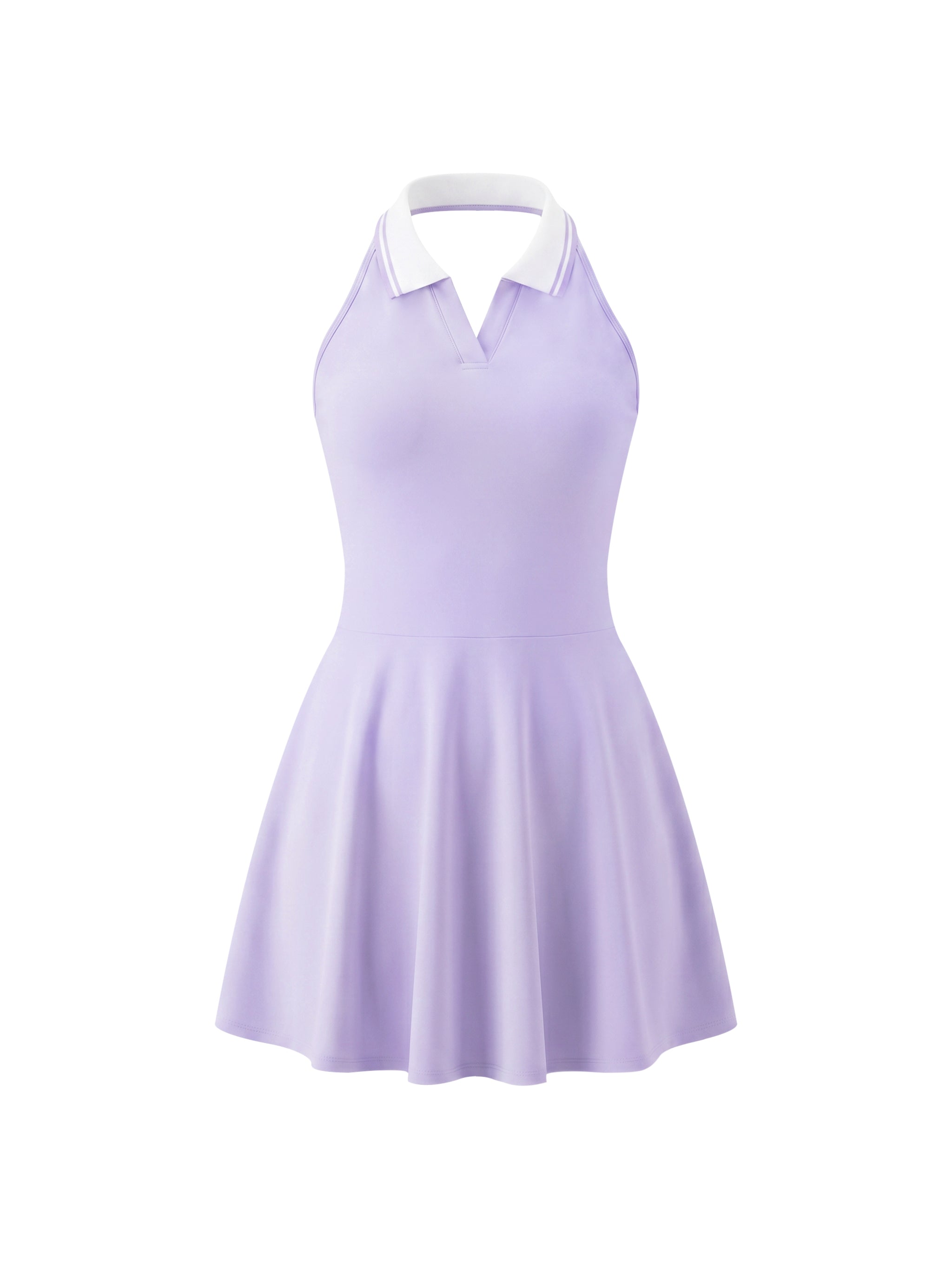 Women's Collared Halter A-Line Tennis Dress – Sleeveless Activewear Dress
