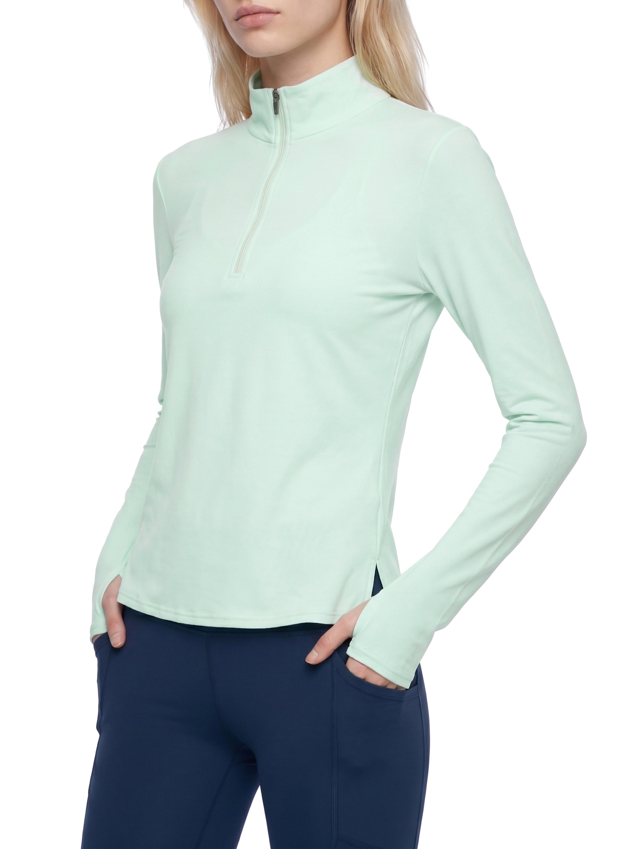 Women's Quarter Zip Yoga Pullover – Performance Activewear Top