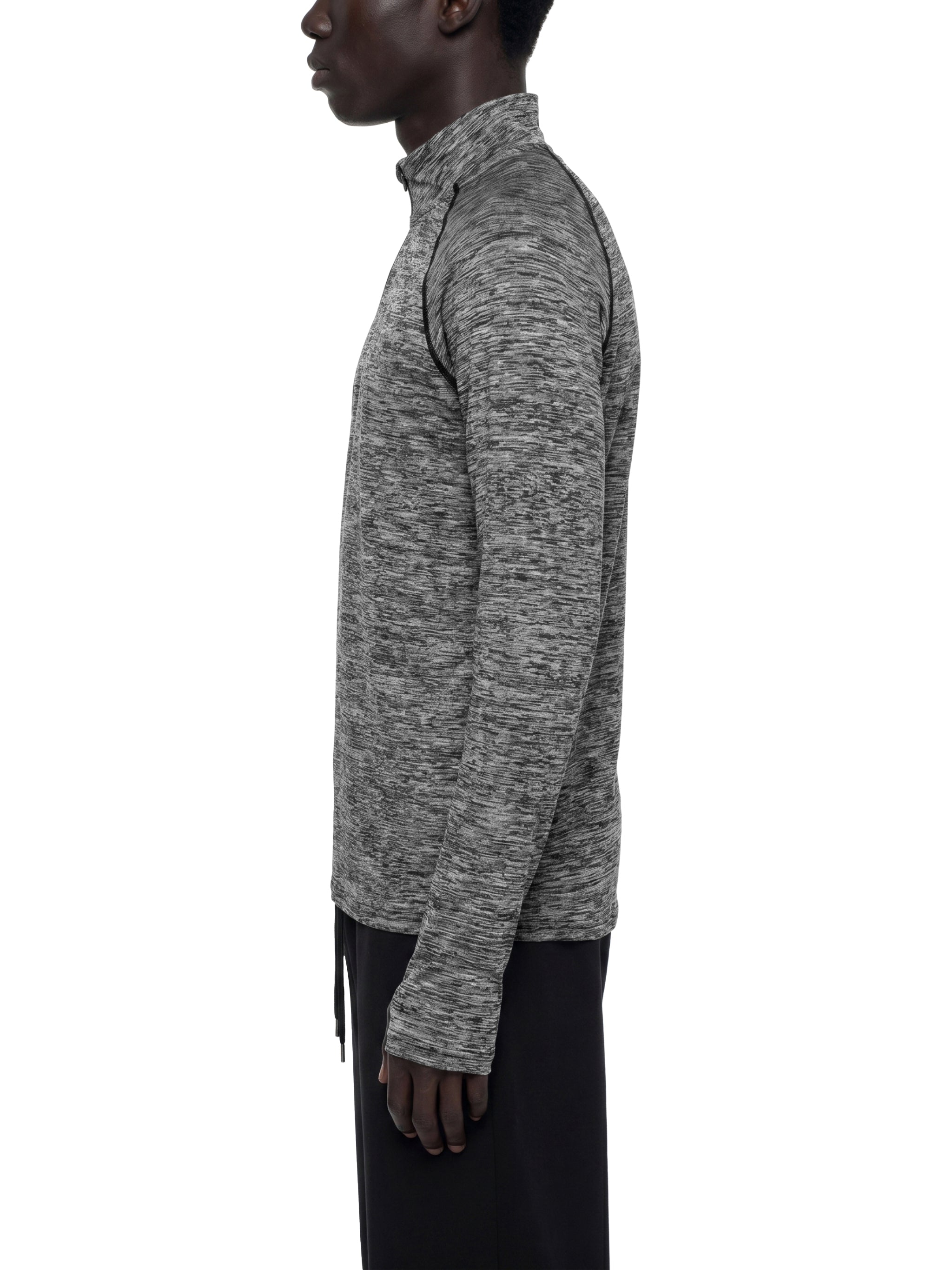 Men's Quarter-Zip Performance Long Sleeve T-Shirt – Lightweight Athletic Training Top