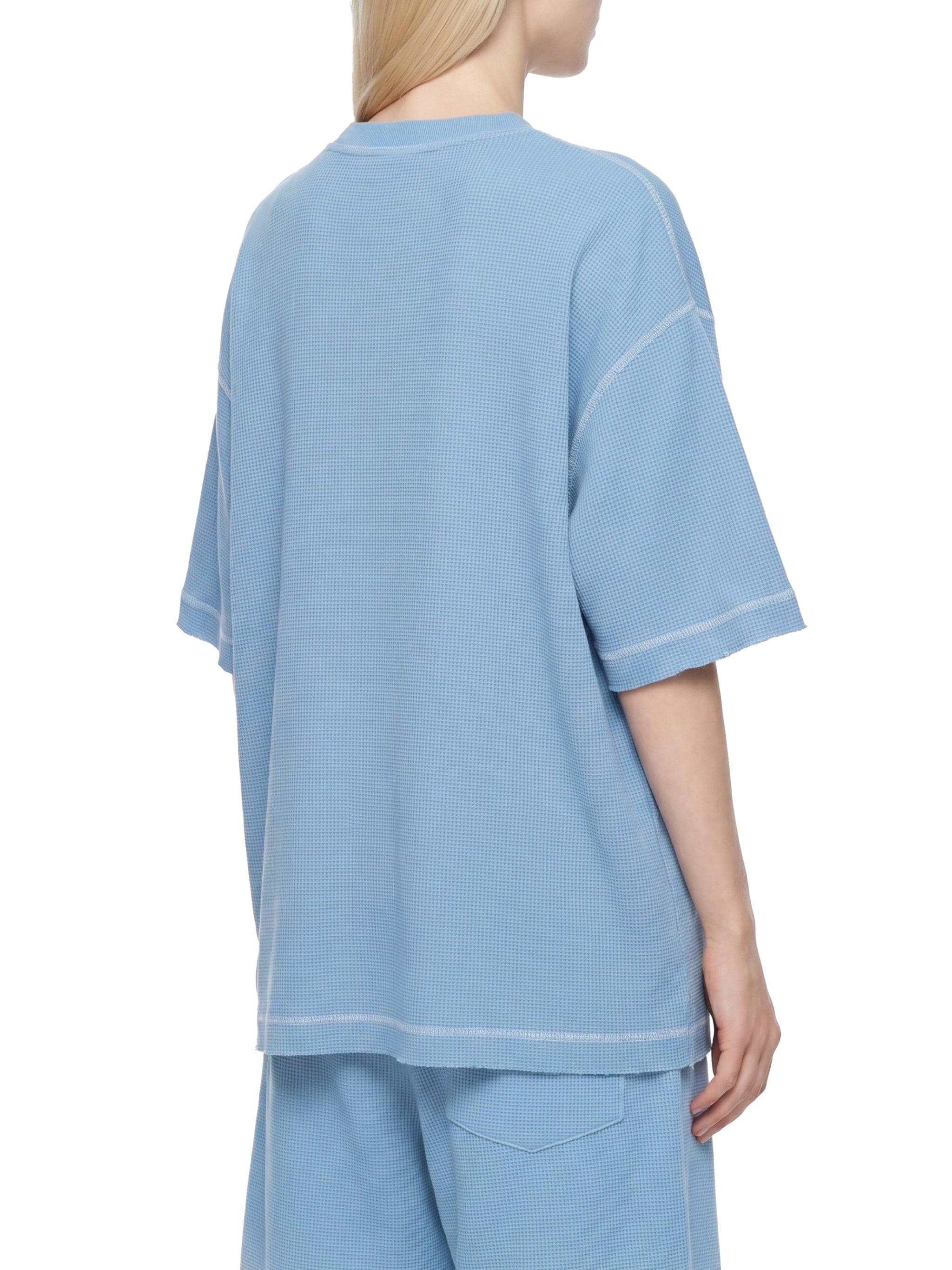 Unisex Vintage Sunfade Waffle Knit Boxy T-Shirt – Oversized Streetwear Tee