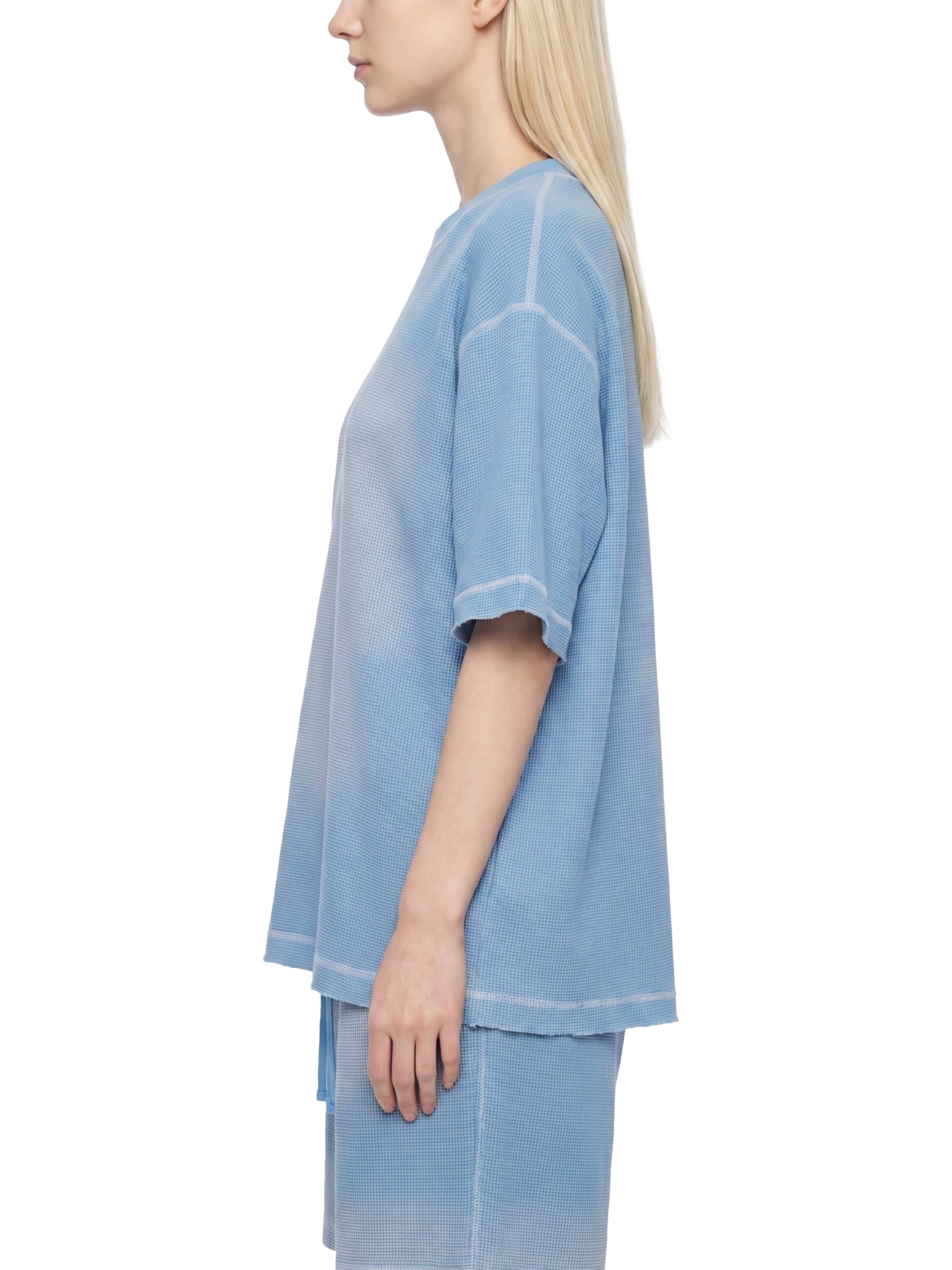 Unisex Vintage Sunfade Waffle Knit Boxy T-Shirt – Oversized Streetwear Tee