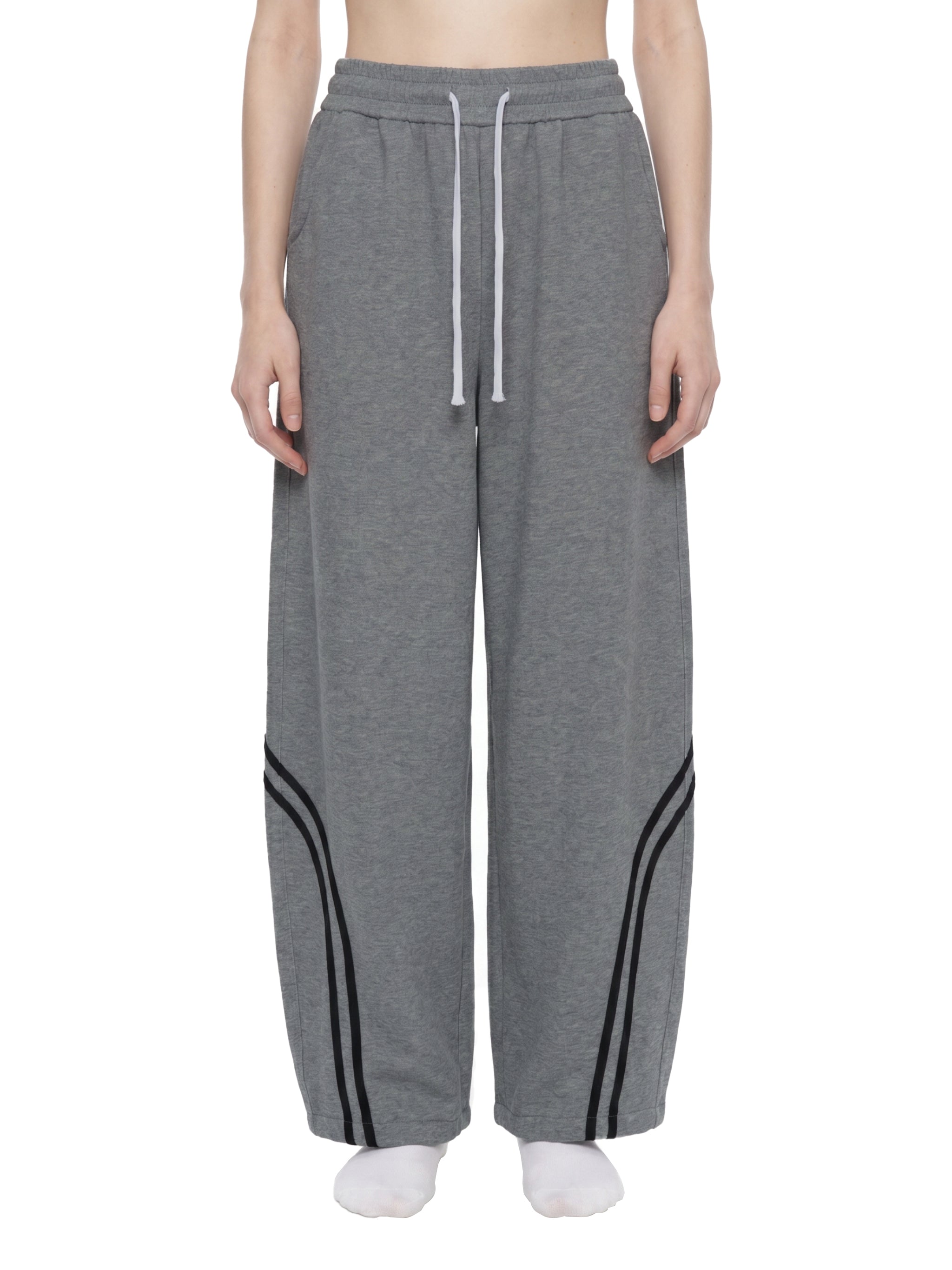 Unisex Wide Leg Piping Sweatpants – Oversized Relaxed Fit Streetwear Joggers
