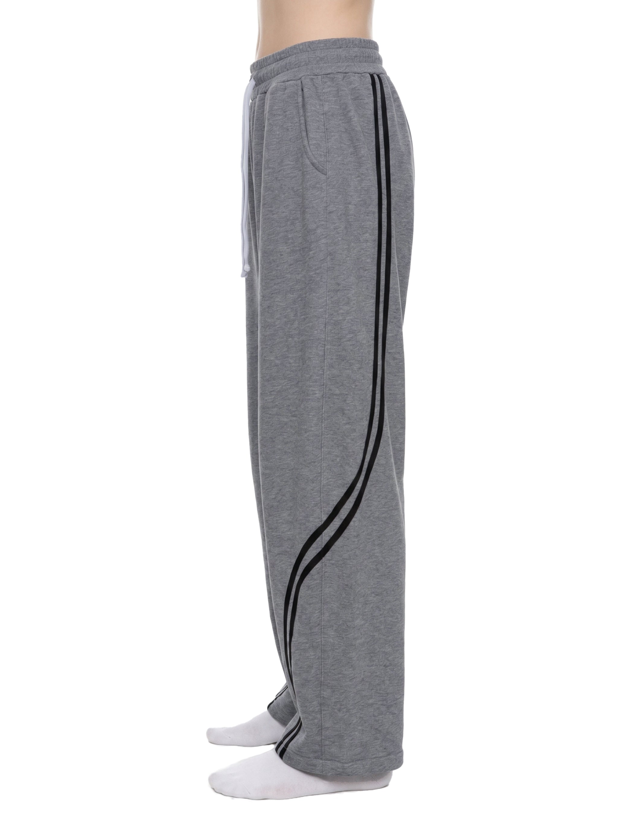 Unisex Wide Leg Piping Sweatpants – Oversized Relaxed Fit Streetwear Joggers