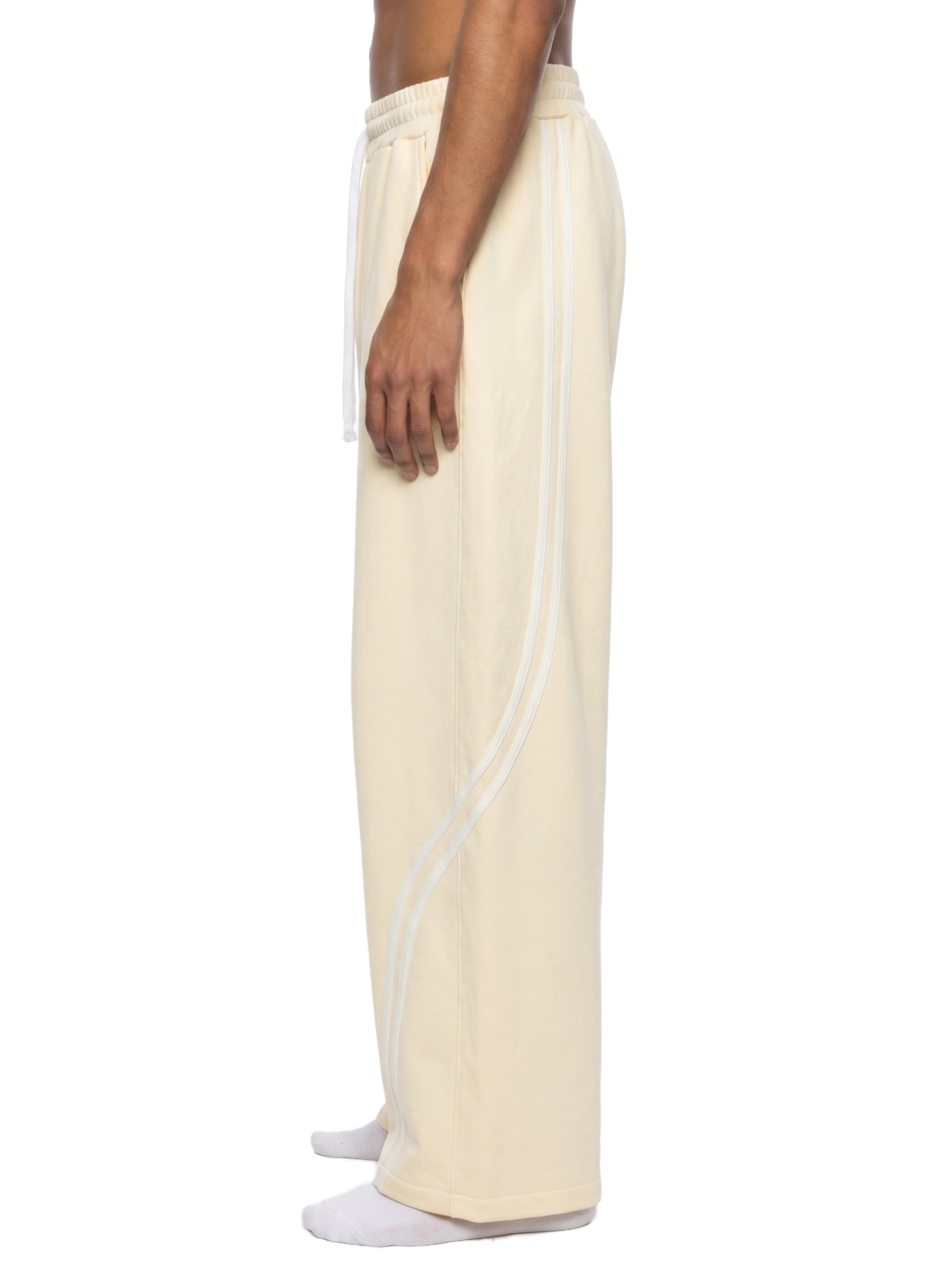 Unisex Wide Leg Piping Sweatpants – Oversized Relaxed Fit Streetwear Joggers