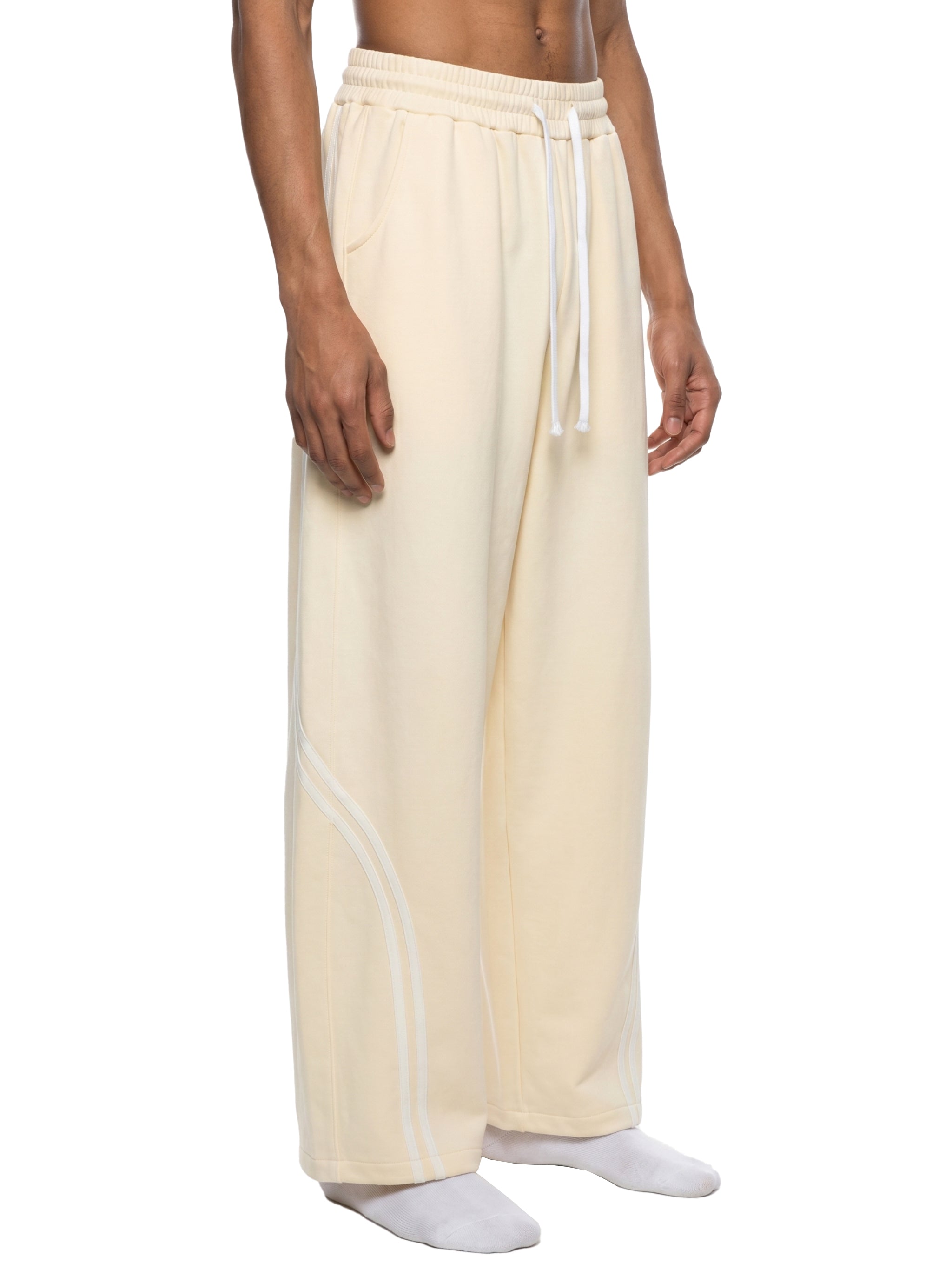 Unisex Wide Leg Piping Sweatpants – Oversized Relaxed Fit Streetwear Joggers