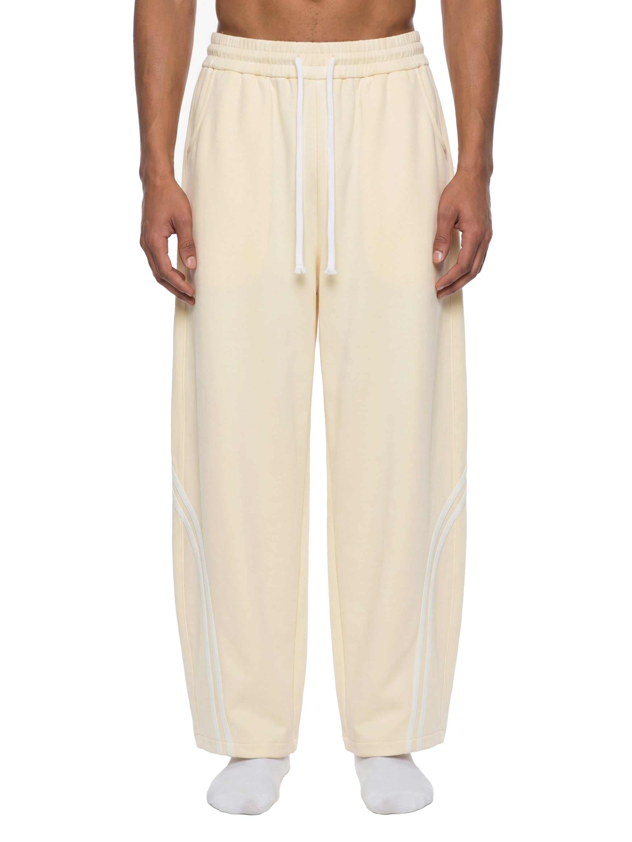 Unisex Wide Leg Piping Sweatpants – Oversized Relaxed Fit Streetwear Joggers