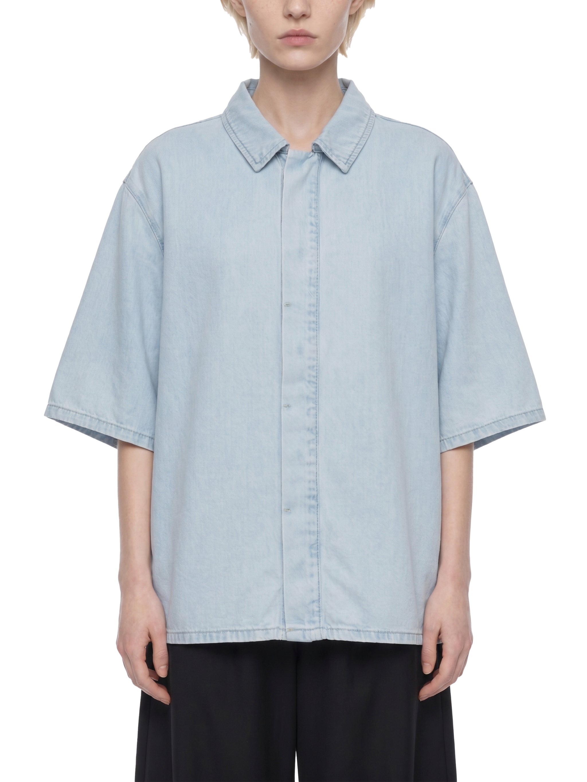 Unisex Vintage Wash Lyocell Drop Shoulder Shirt – Oversized Premium Button-Up