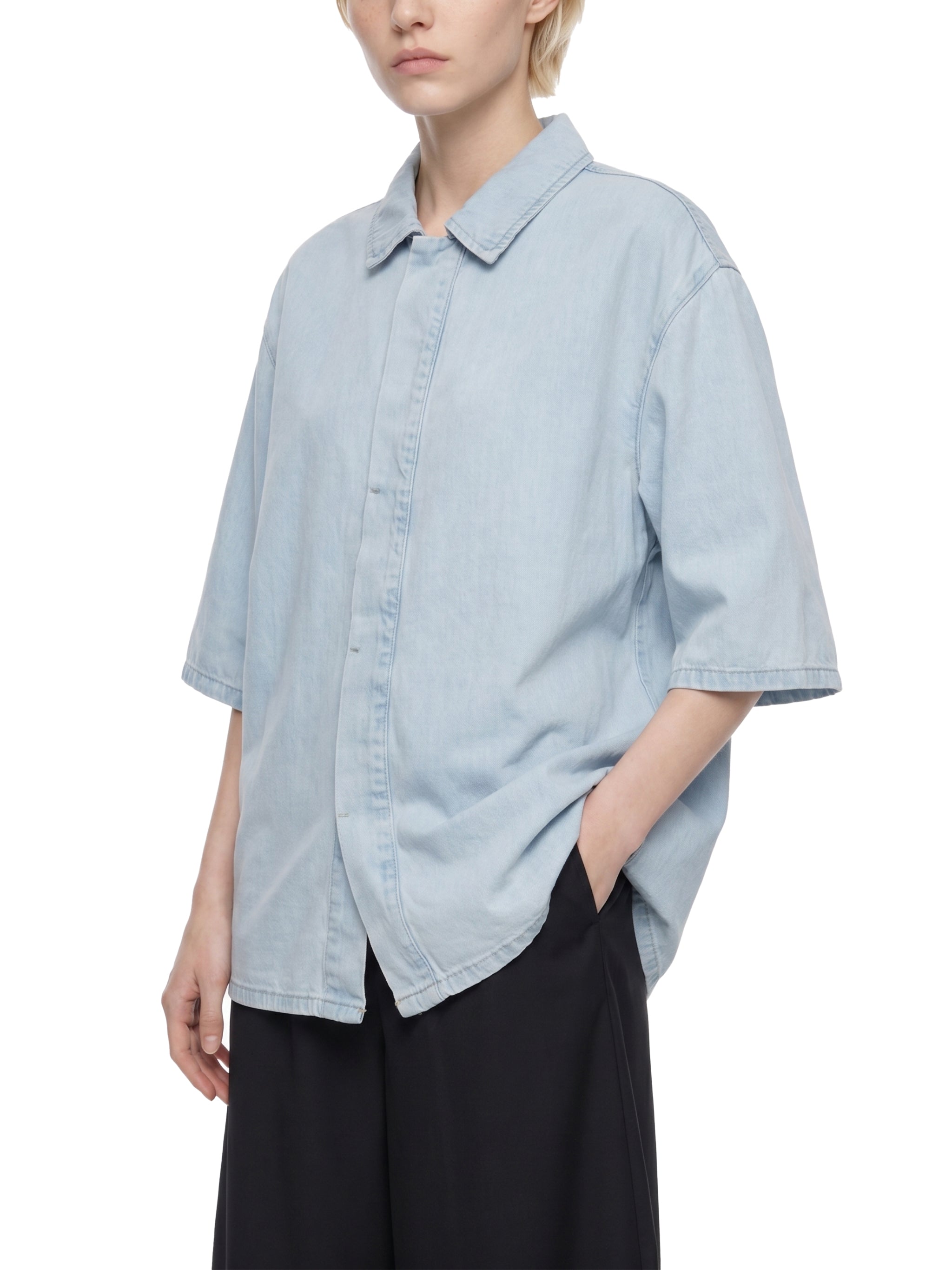 Unisex Vintage Wash Lyocell Drop Shoulder Shirt – Oversized Premium Button-Up
