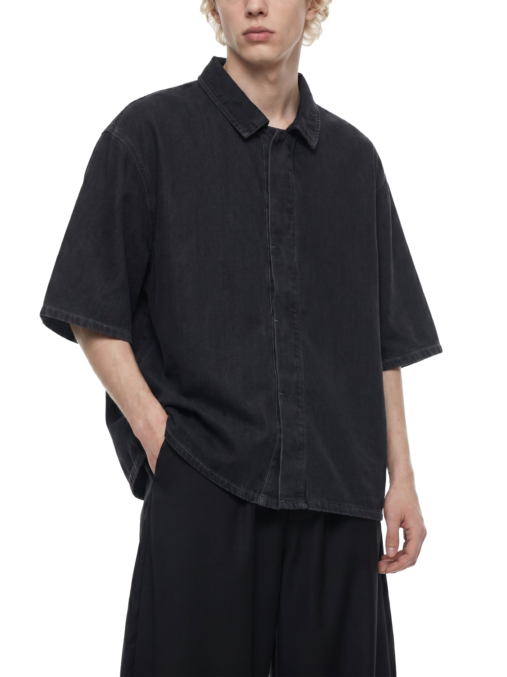 Unisex Vintage Wash Lyocell Drop Shoulder Shirt – Oversized Premium Button-Up