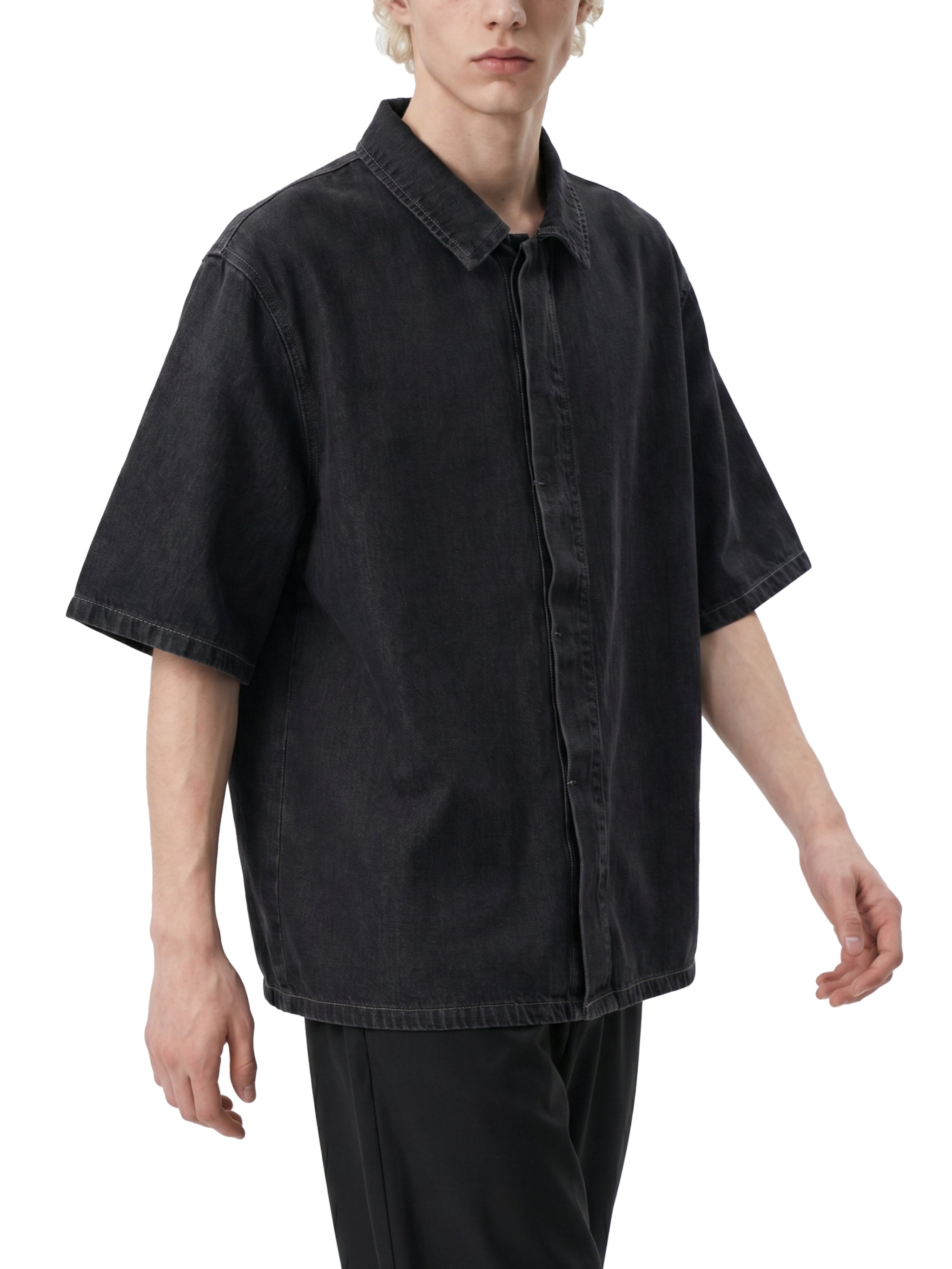 Unisex Vintage Wash Lyocell Drop Shoulder Shirt – Oversized Premium Button-Up