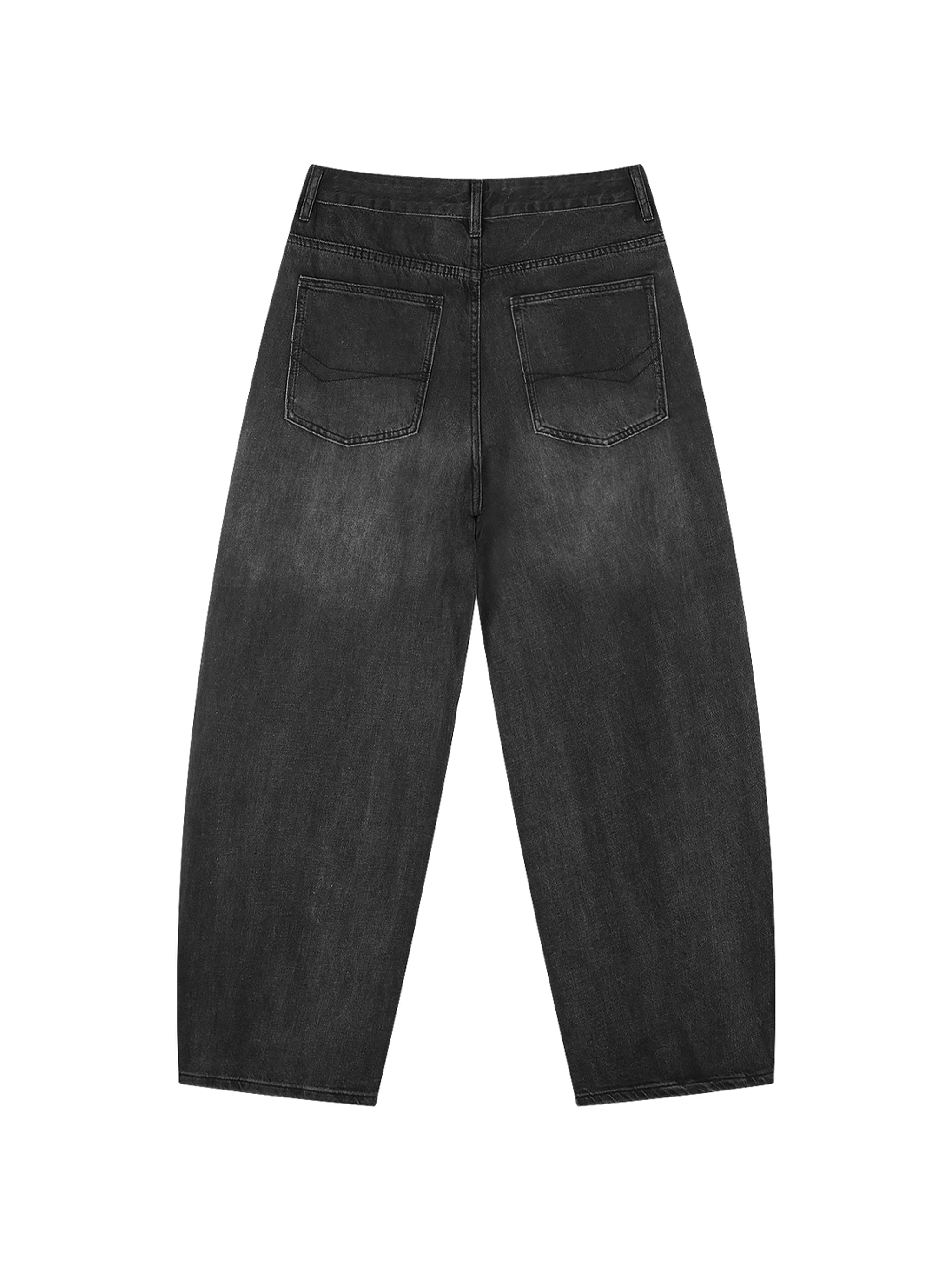 Men's Sunfade Vintage Wash Barrel Leg Jeans – Relaxed Fit Premium Denim Pants