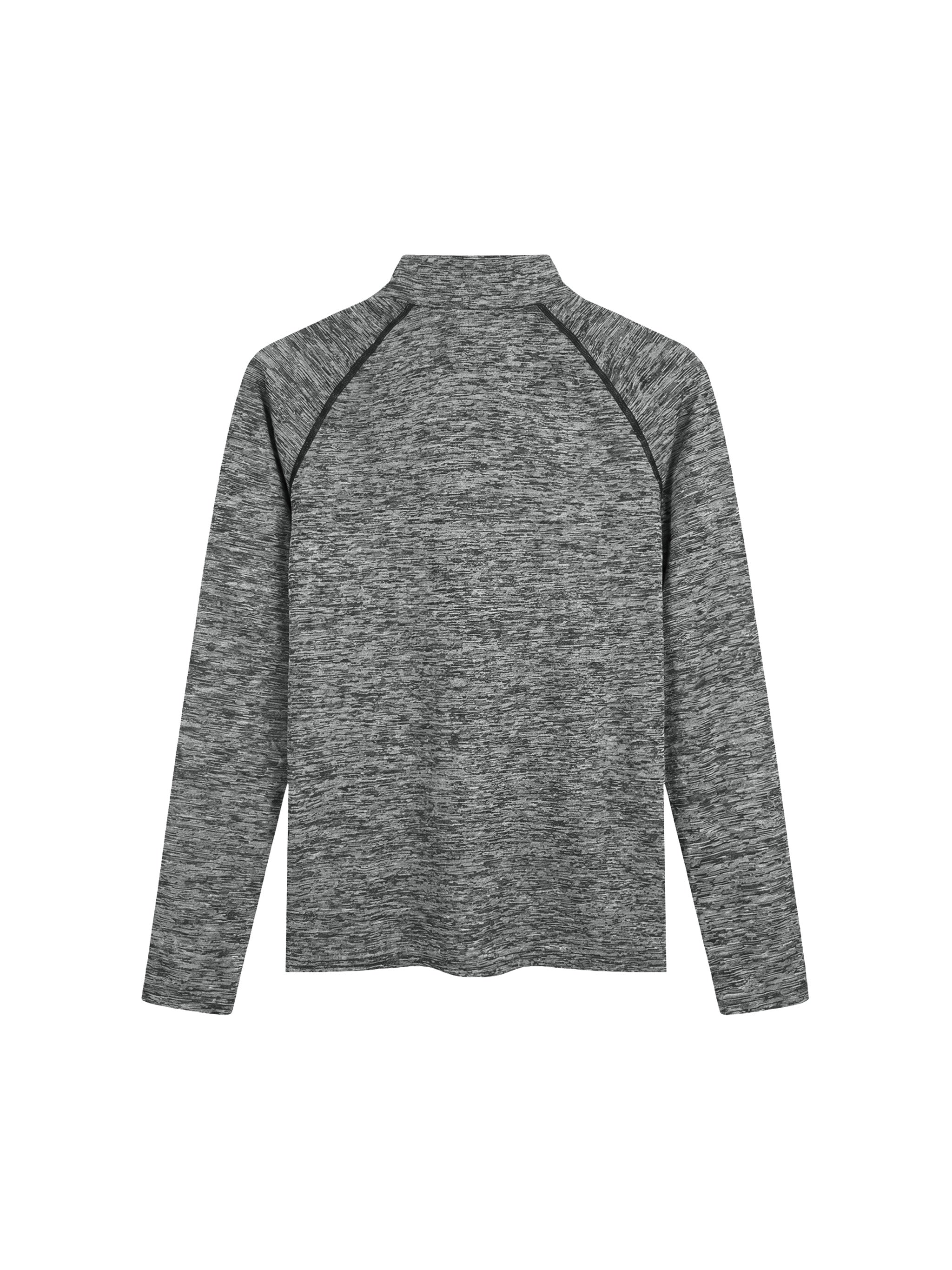 Men's Quarter-Zip Performance Long Sleeve T-Shirt – Lightweight Athletic Training Top