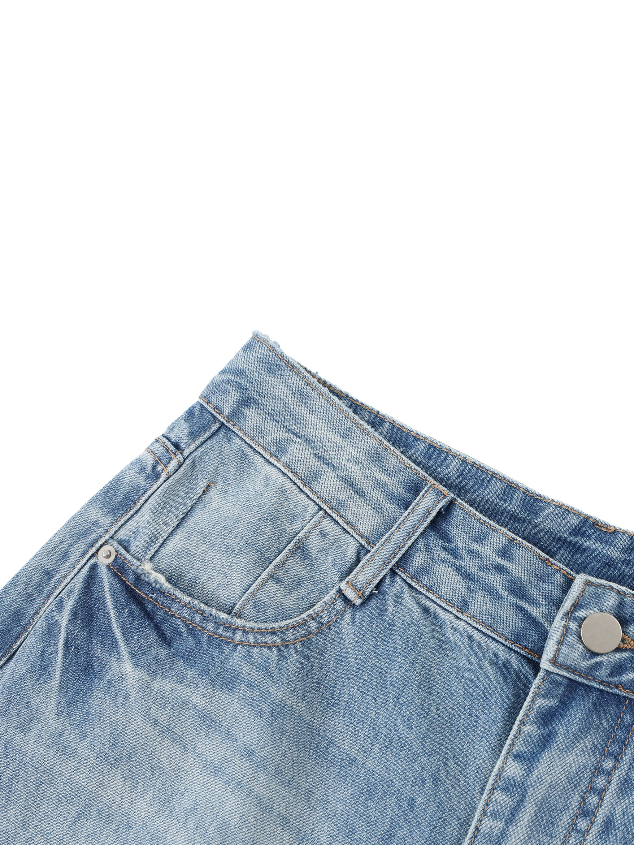 Women's Vintage Wash Distressed Wide Leg Jeans – High-Rise Relaxed Fit Denim