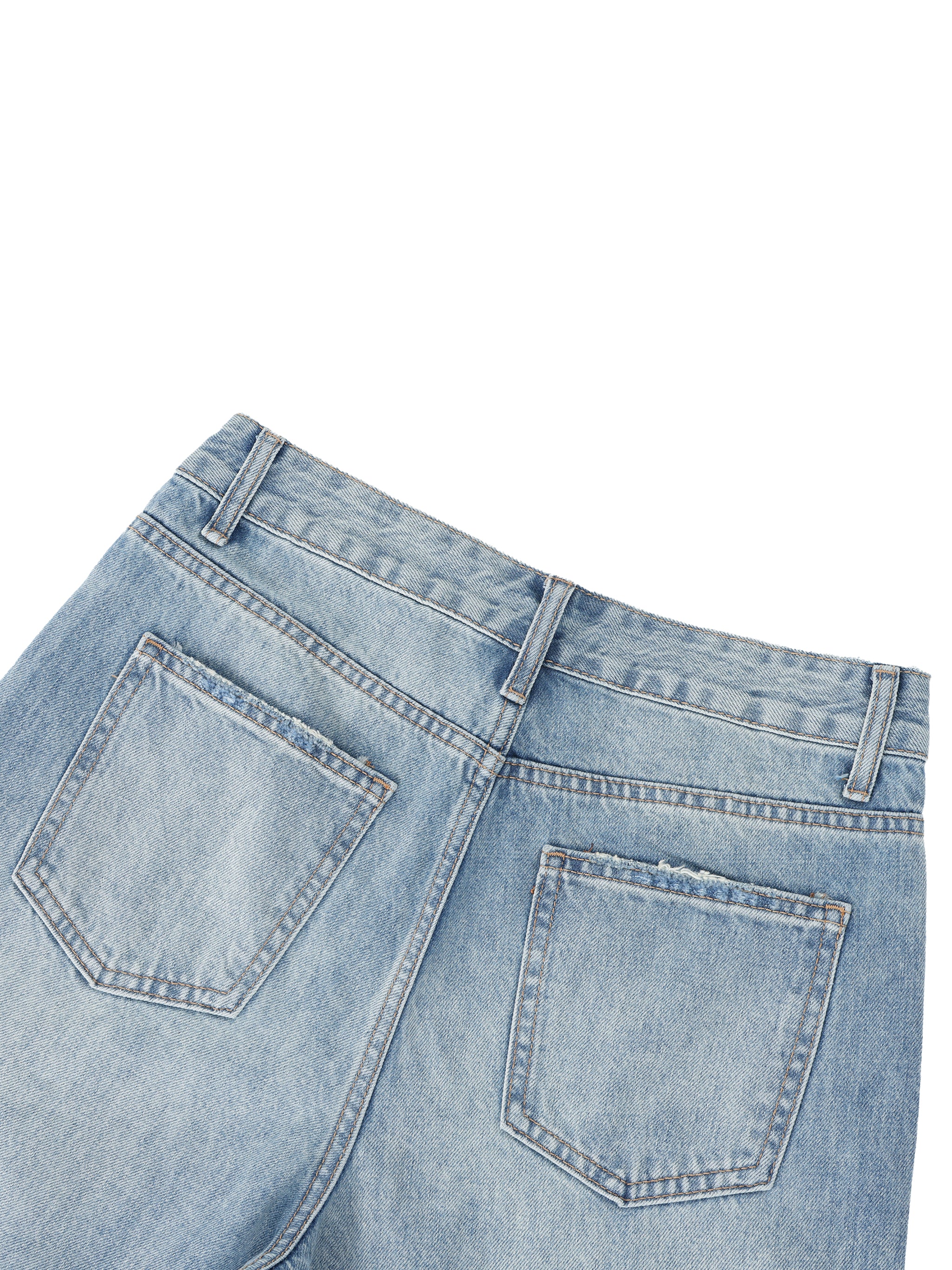 Women's Vintage Wash Distressed Wide Leg Jeans – High-Rise Relaxed Fit Denim