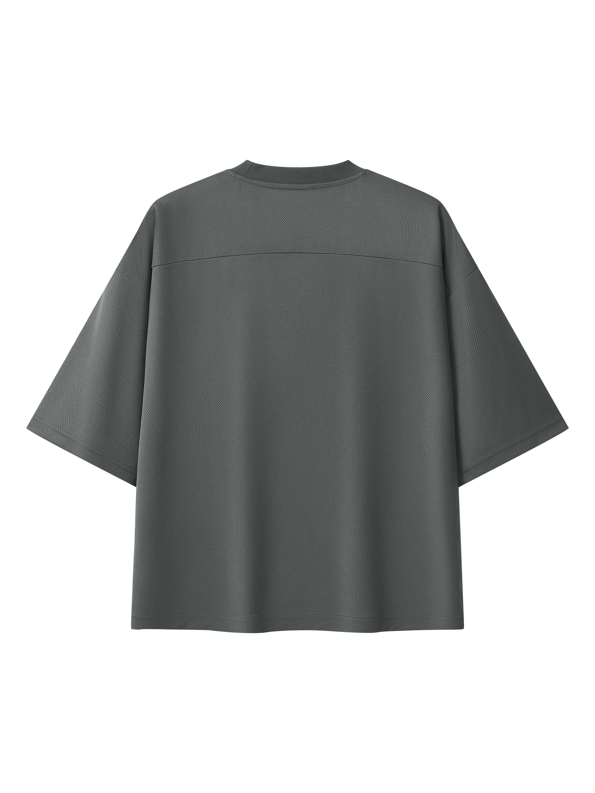 Unisex Boxy Mesh Crewneck T-Shirt – Oversized Breathable Streetwear Tee