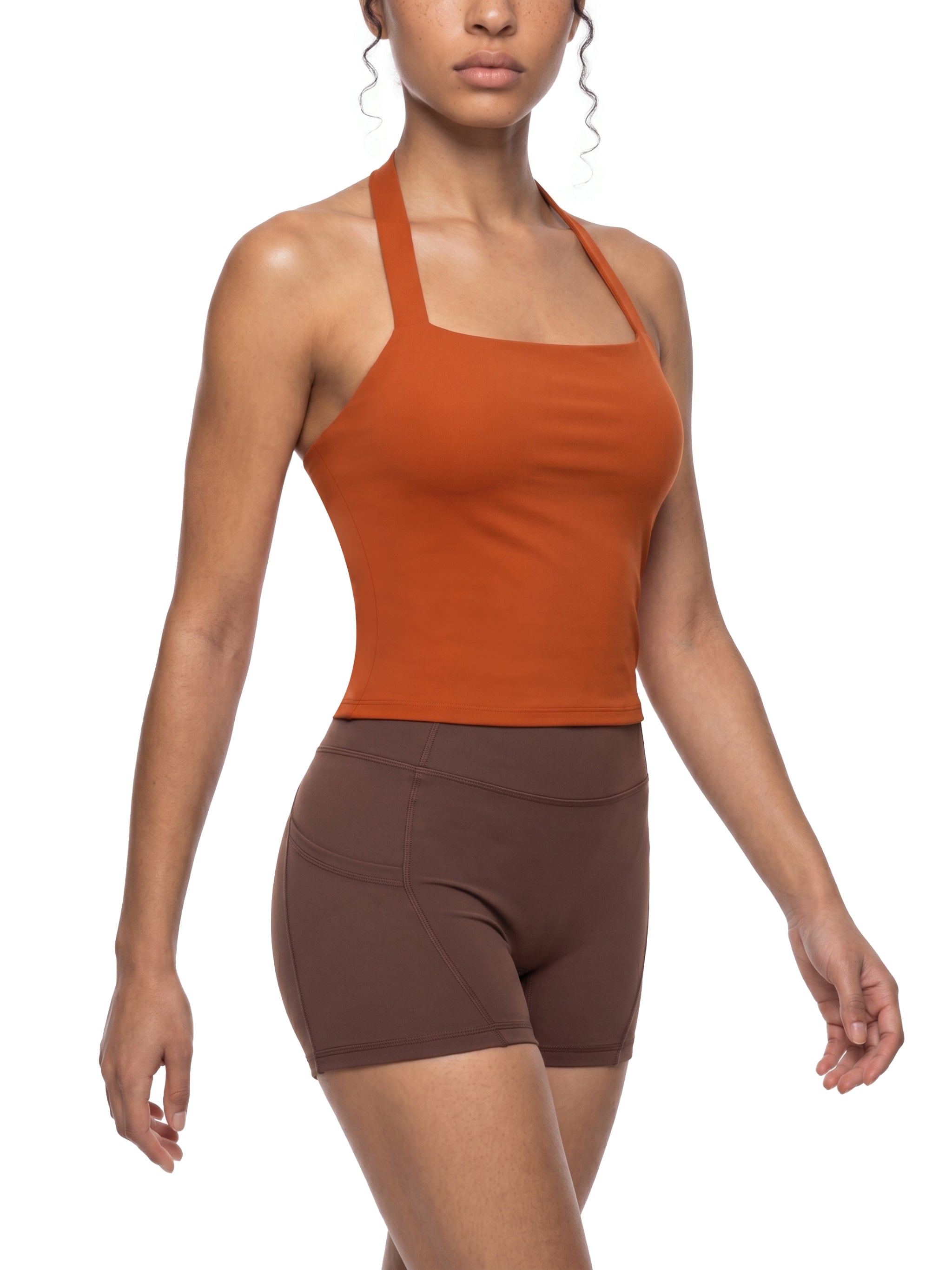 Women's Halter Crop Sports Bra – Medium Support Activewear Bra