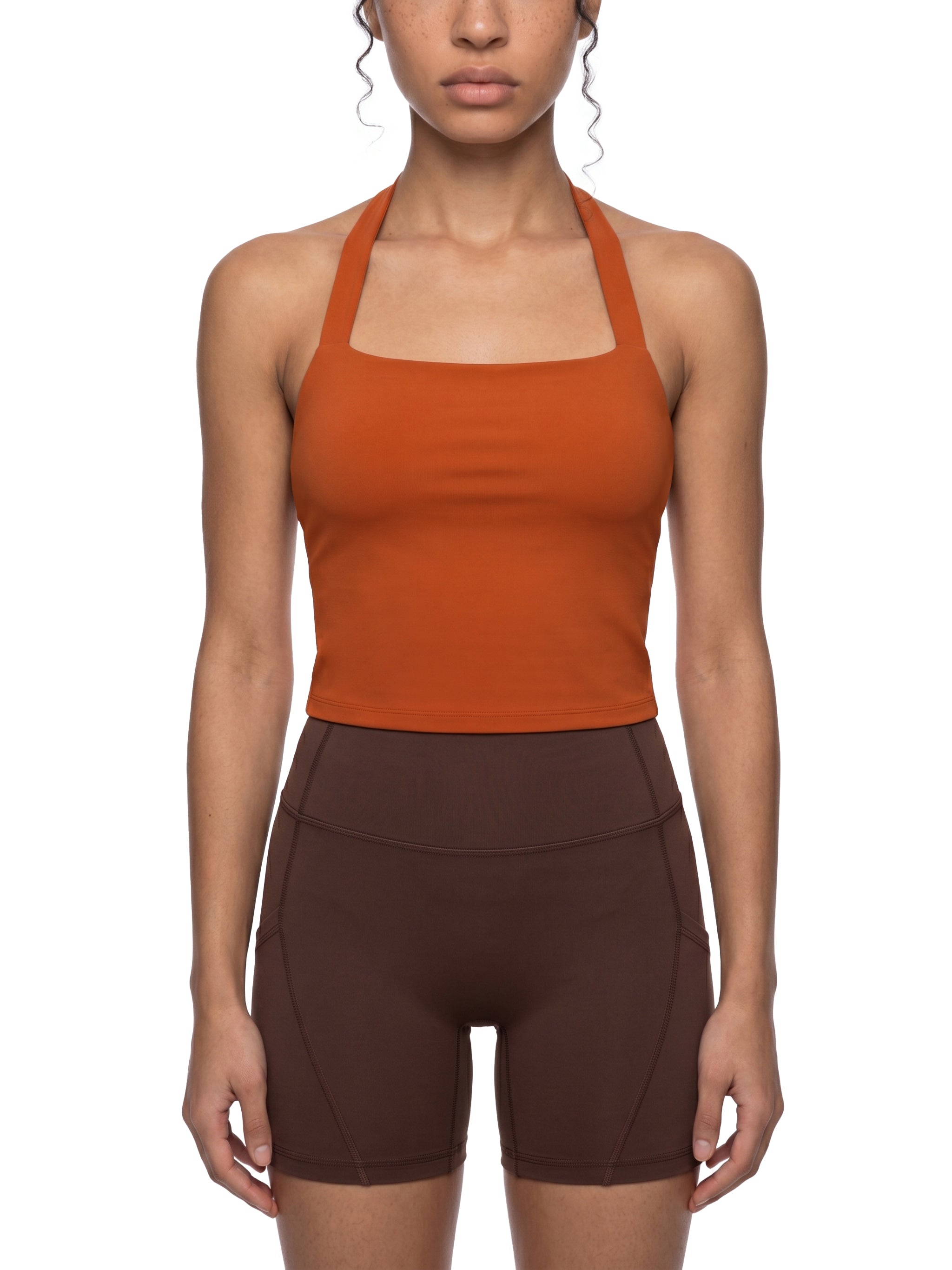 Women's Halter Crop Sports Bra – Medium Support Activewear Bra