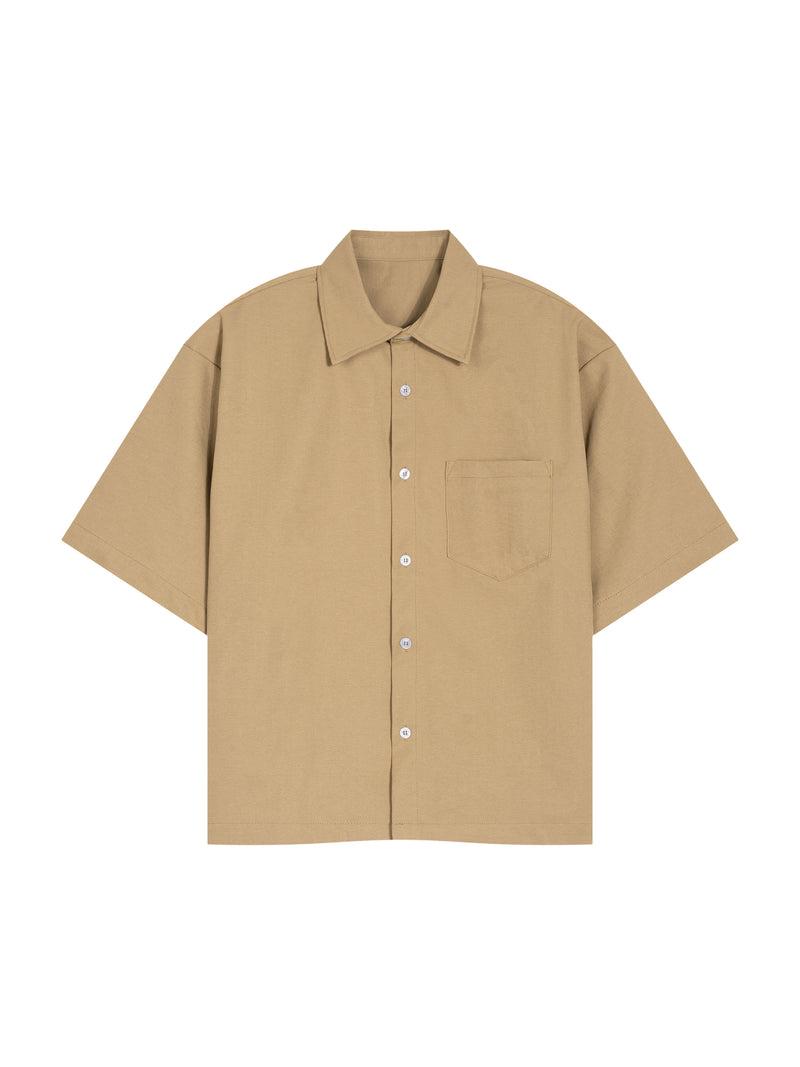 Unisex Heavyweight Boxy Short Sleeve Shirt – Oversized Premium Streetwear Button-Up