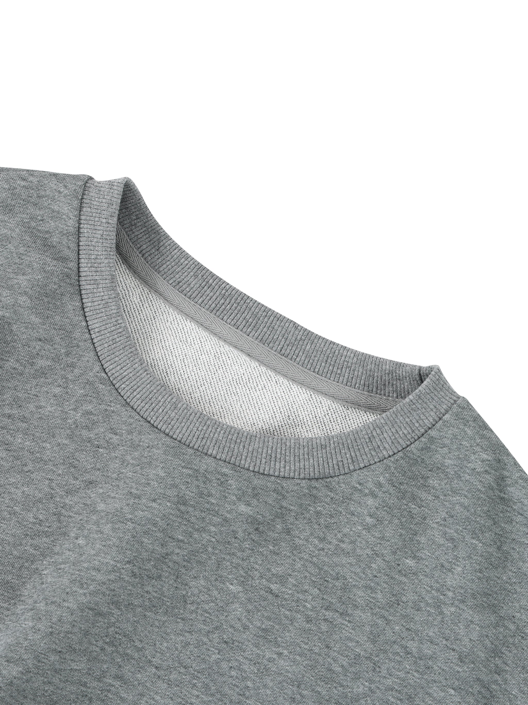Women's Boxy Cropped Crewneck Sweatshirt – Oversized Casual Fleece Pullover