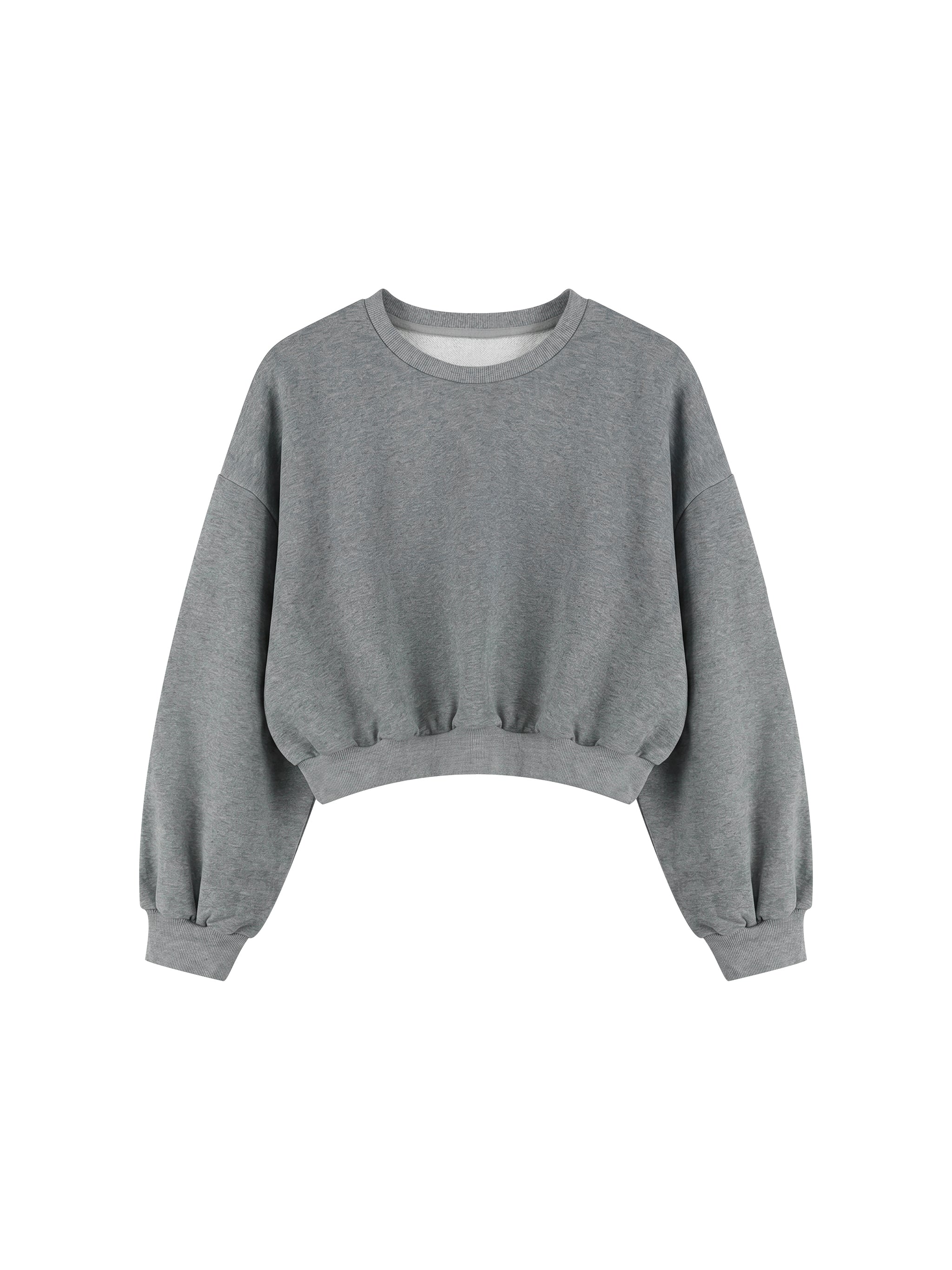 Women's Boxy Cropped Crewneck Sweatshirt – Oversized Casual Fleece Pullover