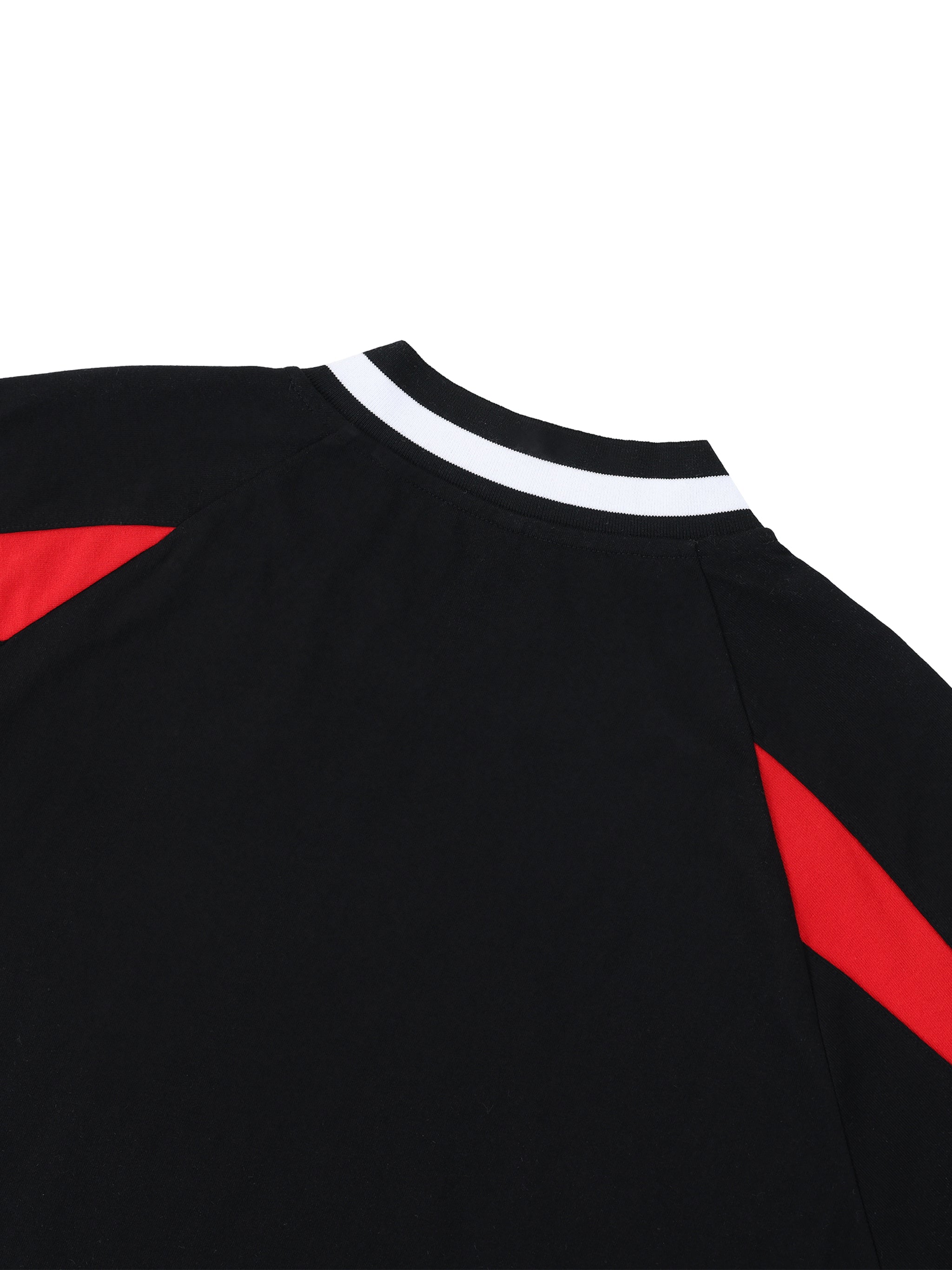 Unisex Oversized Color Block V-Neck T-Shirt – Retro Streetwear Contrast Tee