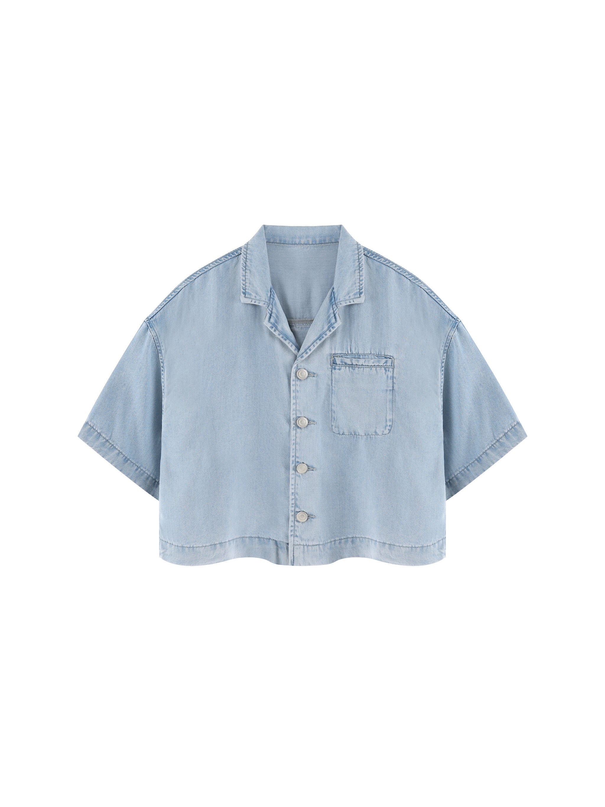 Women's Vintage Wash Boxy Cropped Shirt – Oversized Retro Crop Top Streetwear Tee