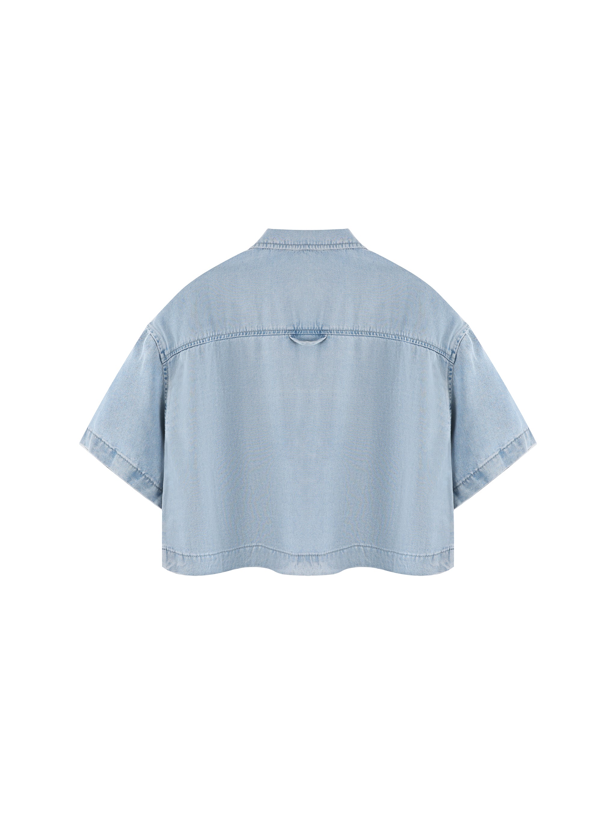 Women's Vintage Wash Boxy Cropped Shirt – Oversized Retro Crop Top Streetwear Tee