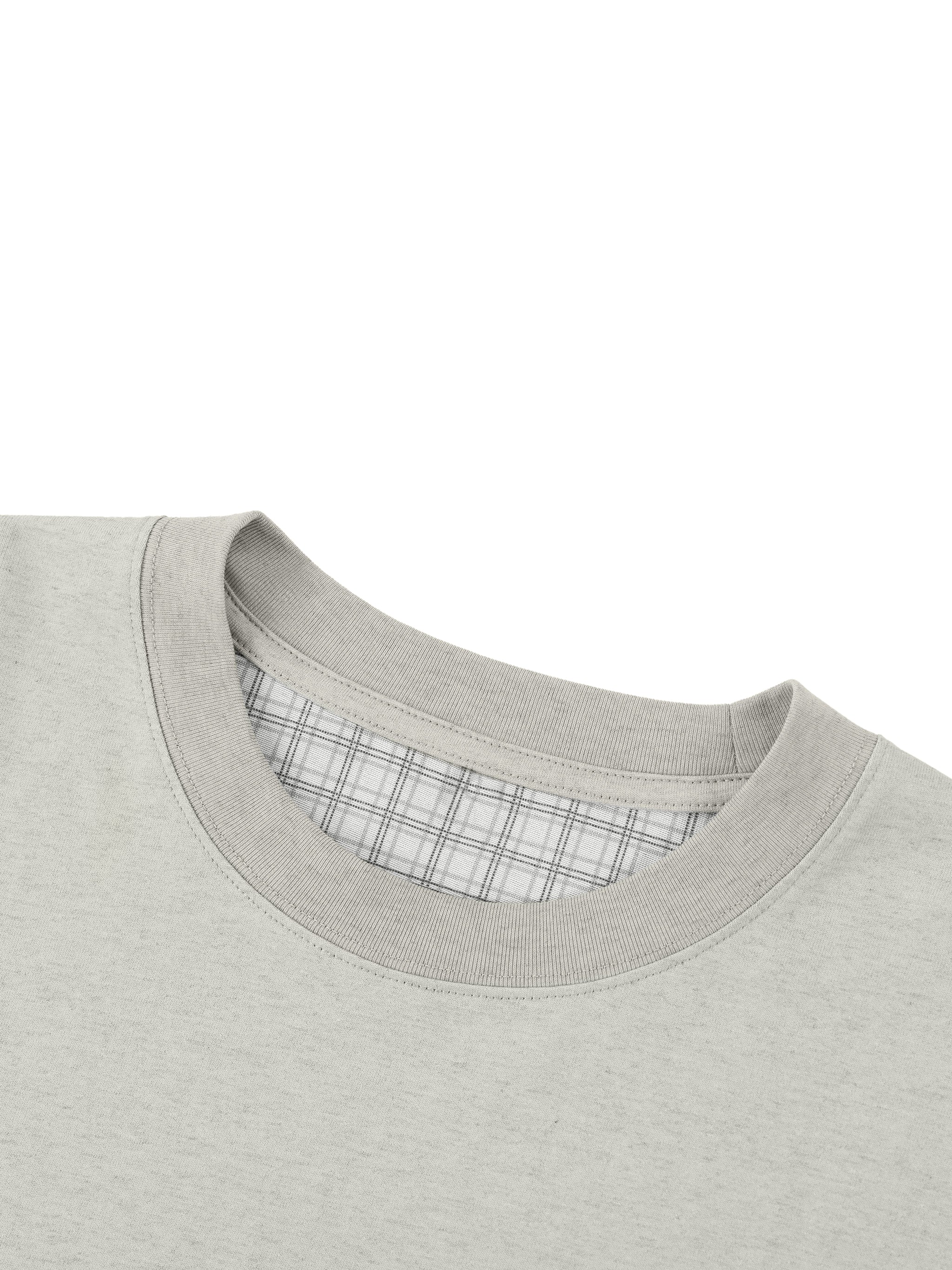 Unisex Boxy Plaid Lined Double Face T-Shirt – Oversized Layered Streetwear Tee