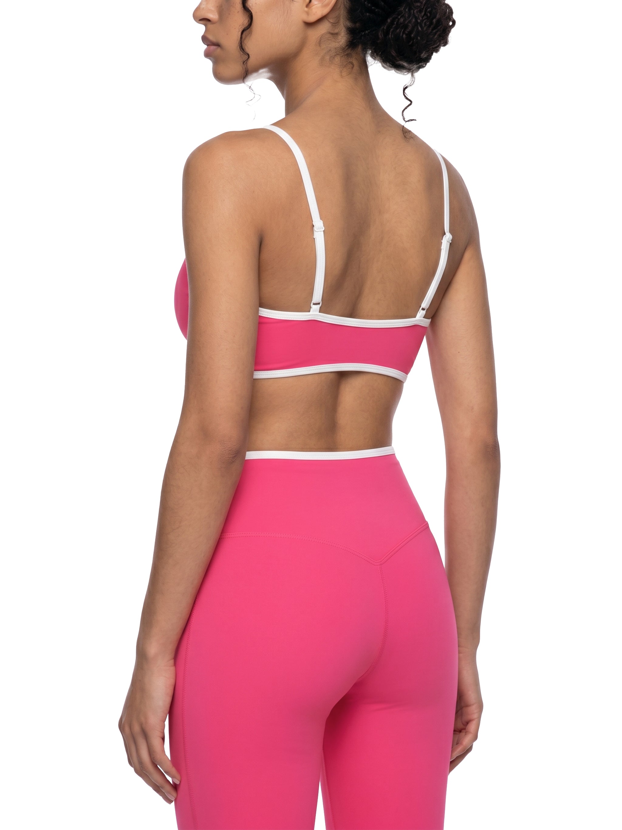 Women's Color Block Ruched V-Neck Sports Bra – Medium Support Activewear Bra