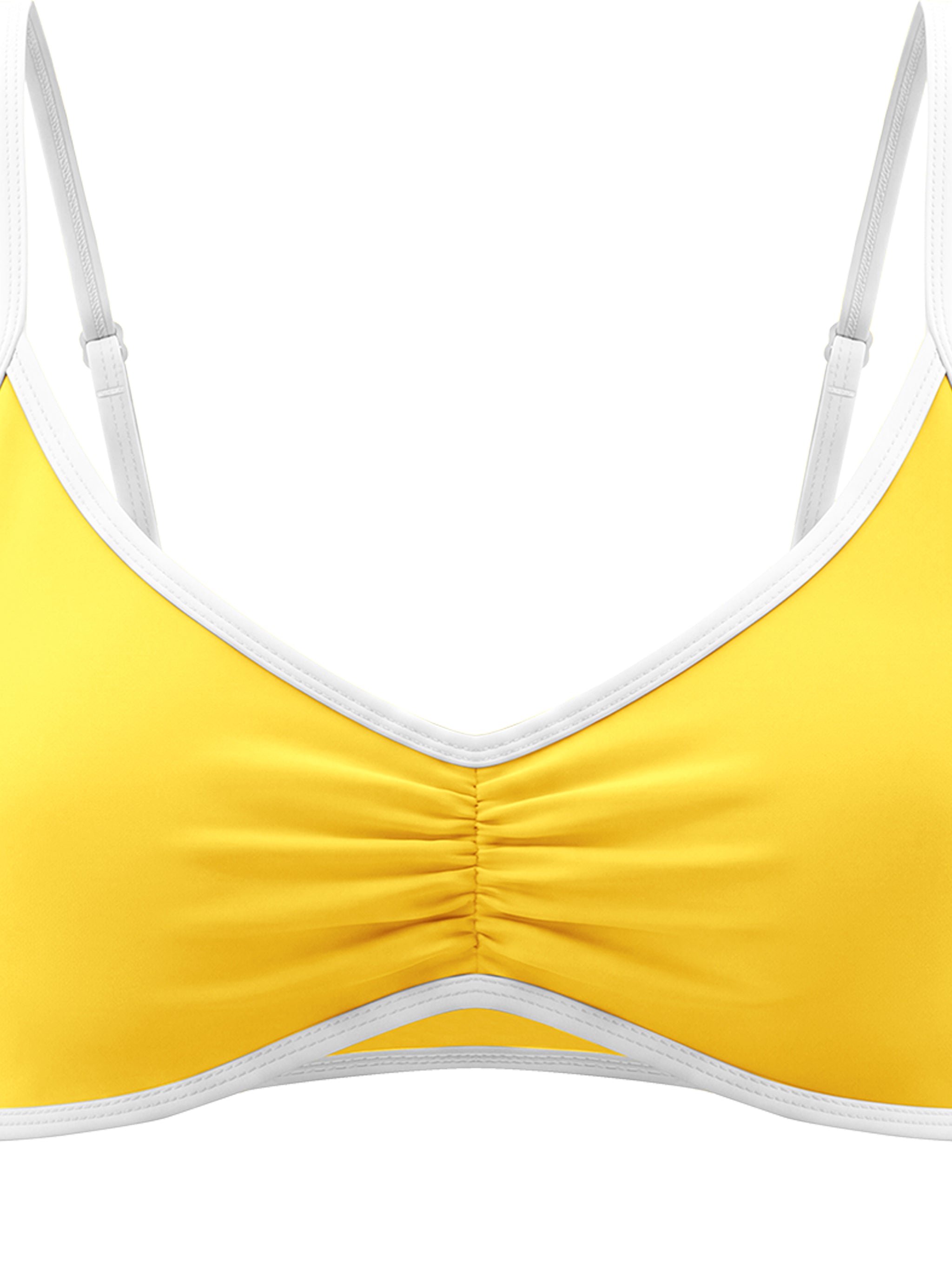 Women's Color Block Ruched V-Neck Sports Bra – Medium Support Activewear Bra