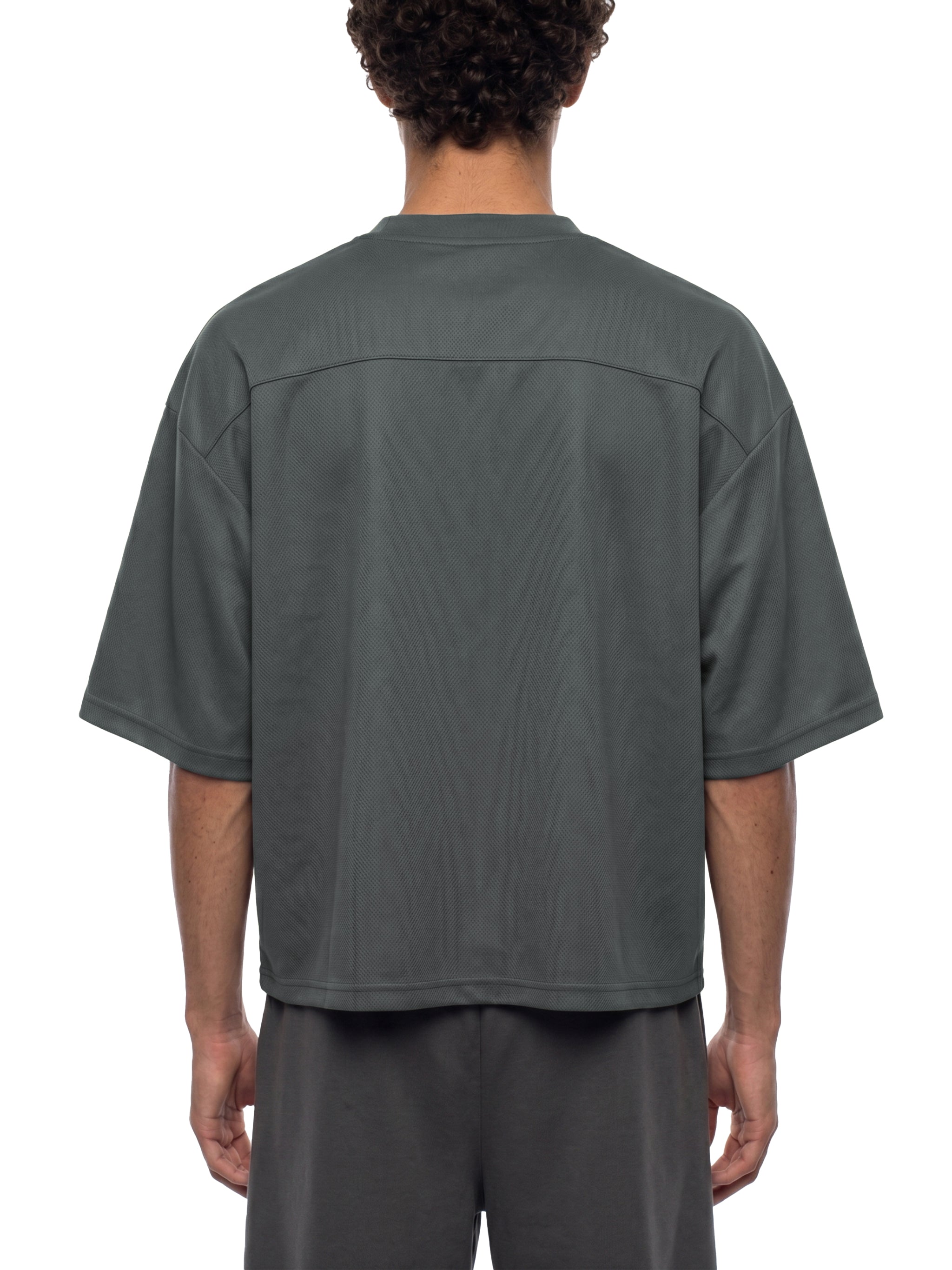 Unisex Boxy Mesh Crewneck T-Shirt – Oversized Breathable Streetwear Tee