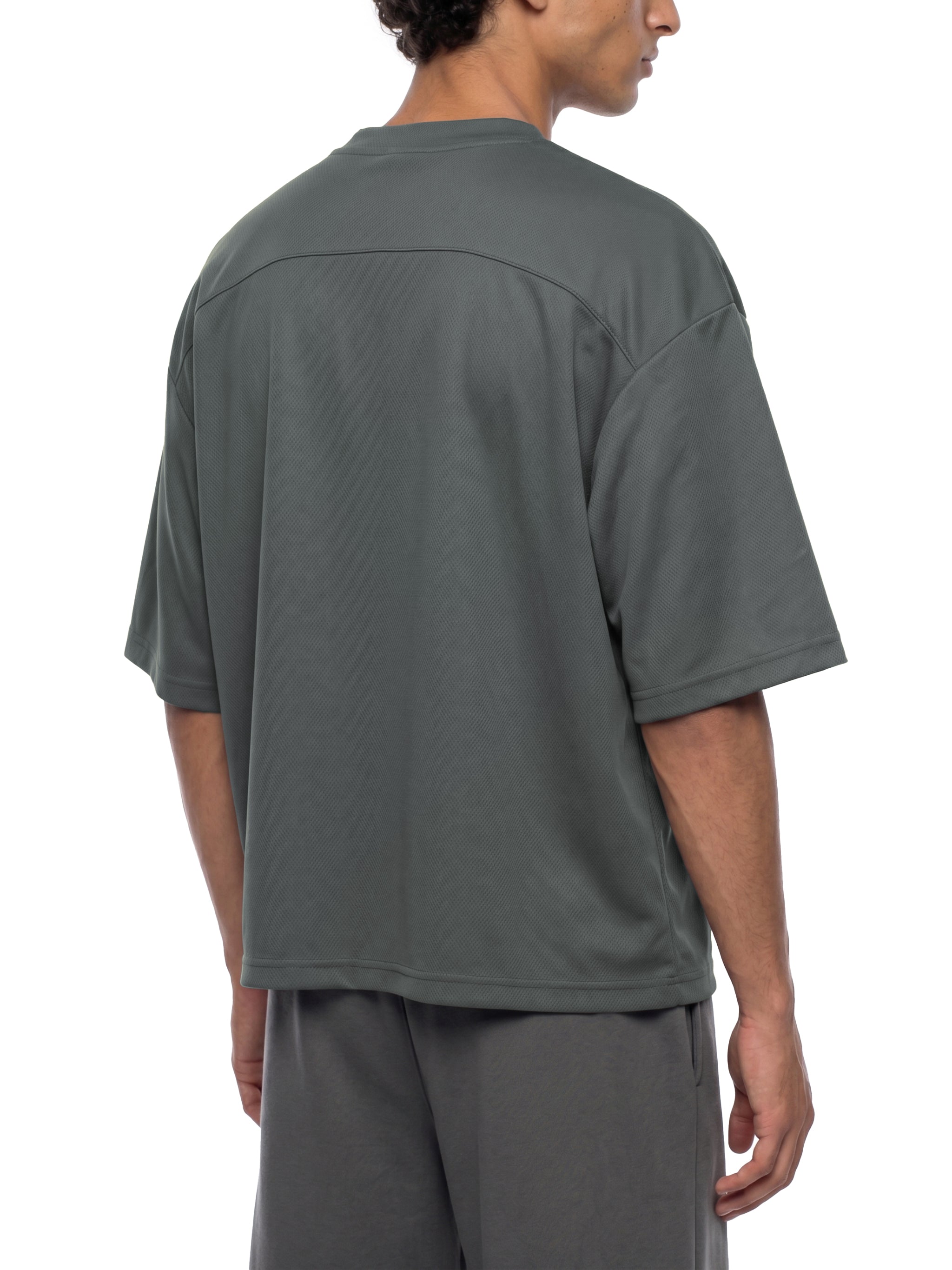 Unisex Boxy Mesh Crewneck T-Shirt – Oversized Breathable Streetwear Tee